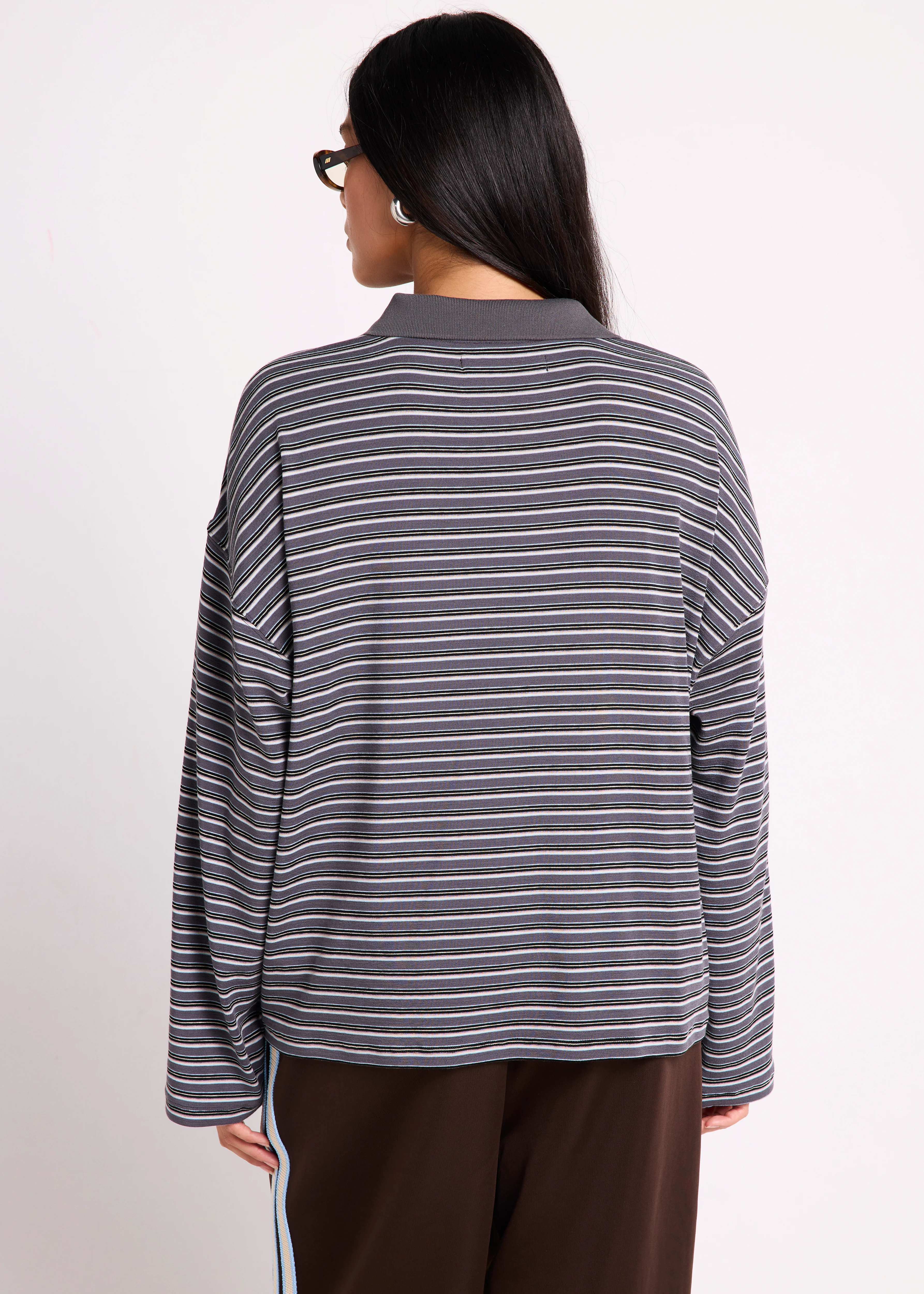 Alexa Stripe Long Sleeve Polo - Image 4