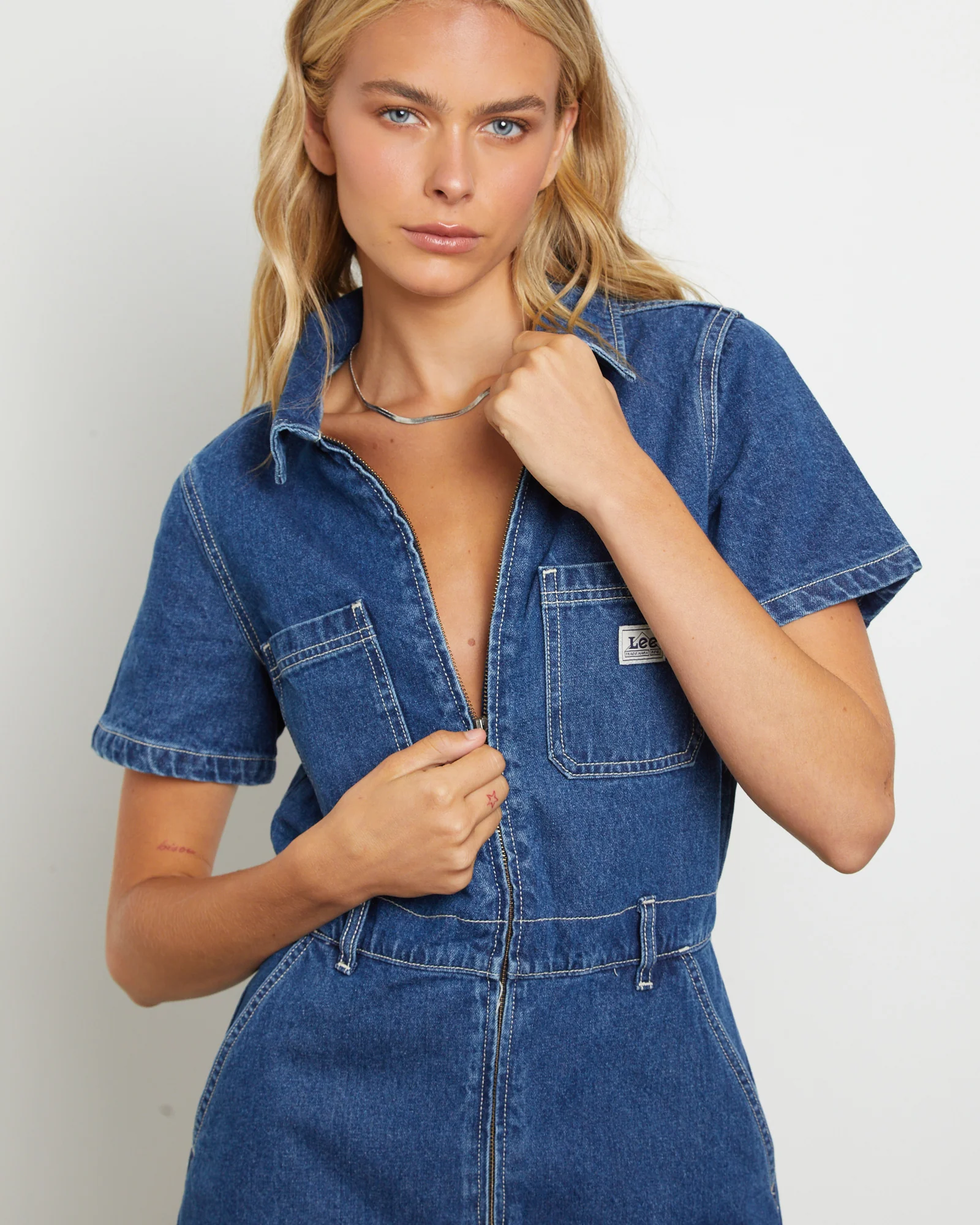 Alexis Denim Romper in Limited Blue - Image 5