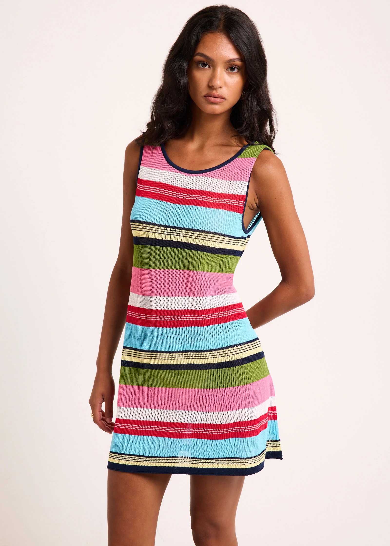 Alicante Stripes Knit Mini Dress - Image 4