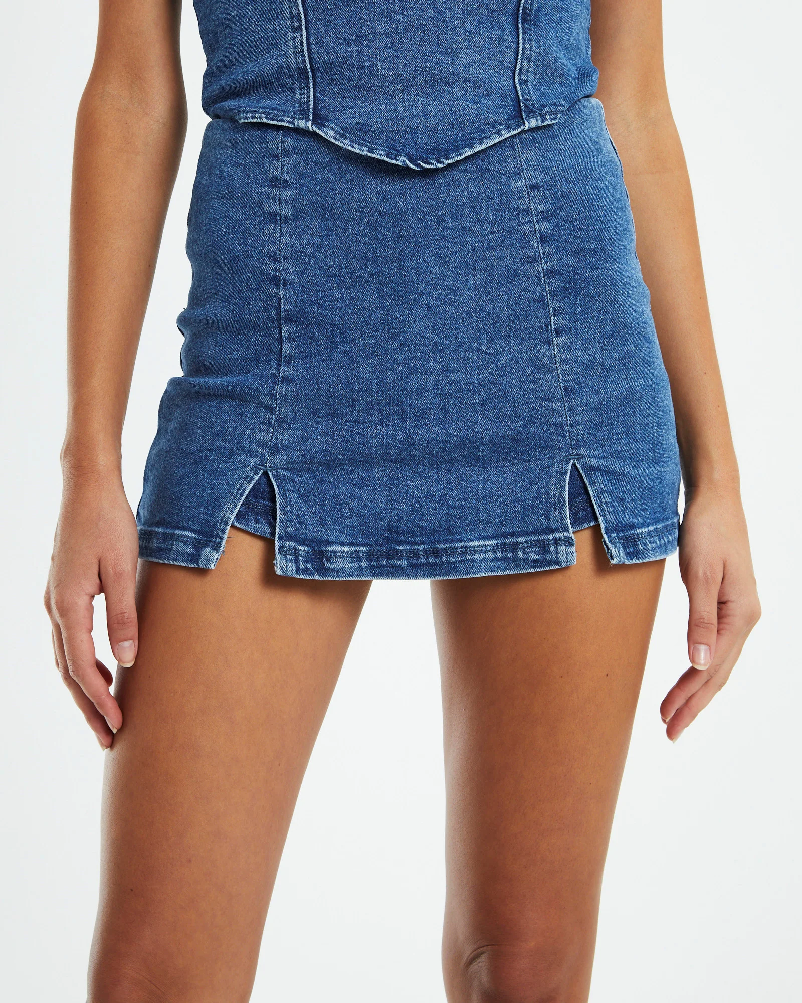 Alix Clean Front Denim Skort - Image 6