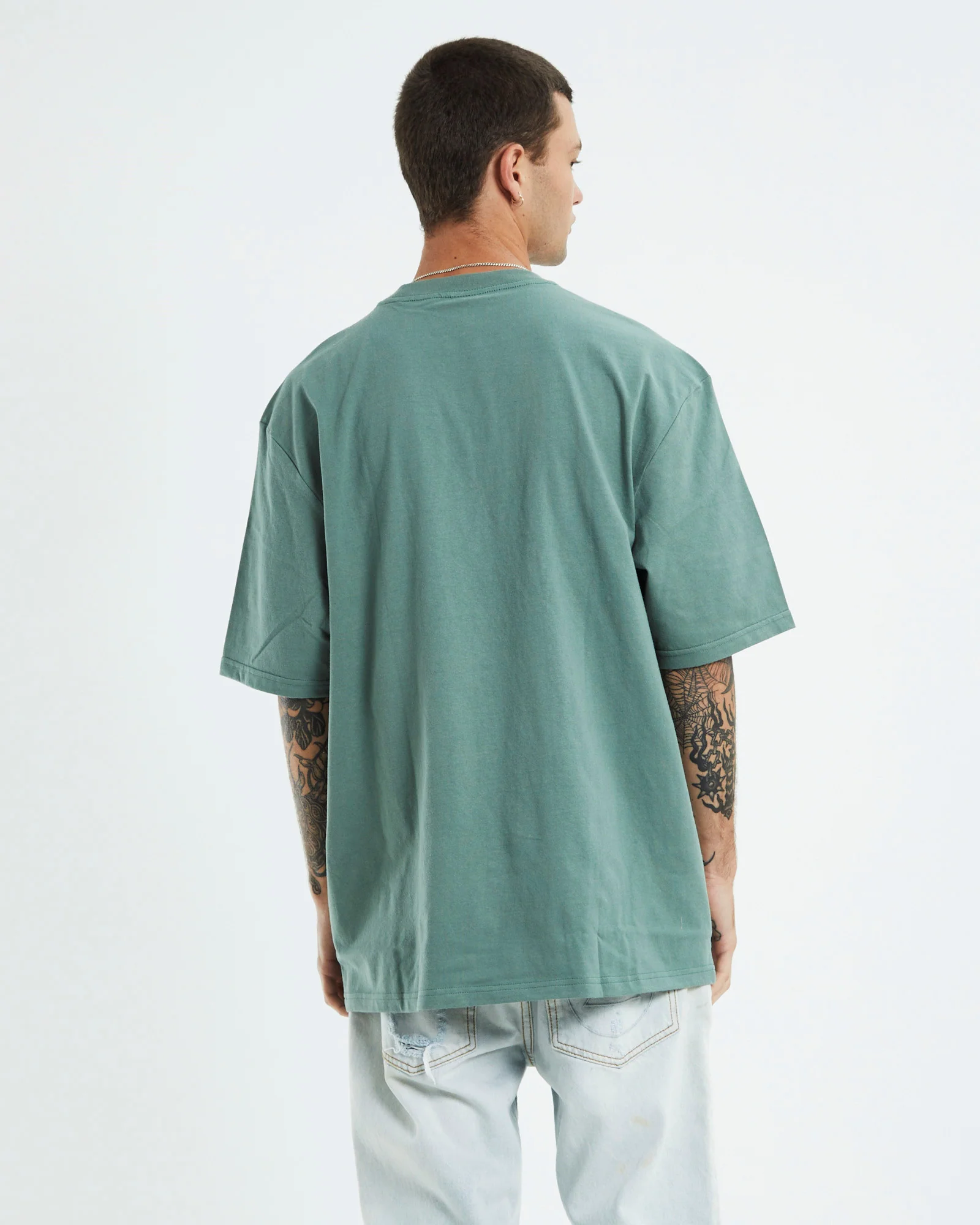 Altos Baggy Short Sleeve T-Shirt Smokey Jade Green - Image 2