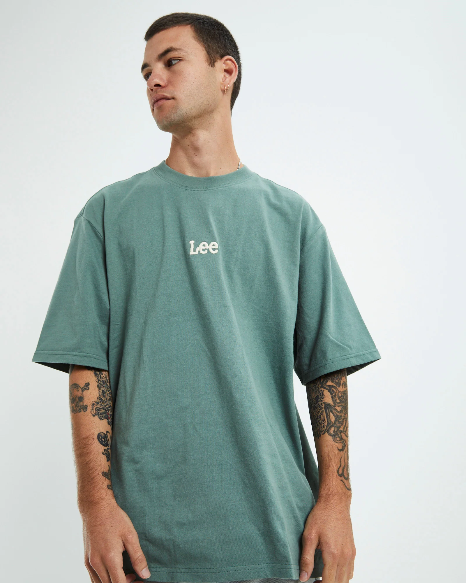 Altos Baggy Short Sleeve T-Shirt Smokey Jade Green - Image 6
