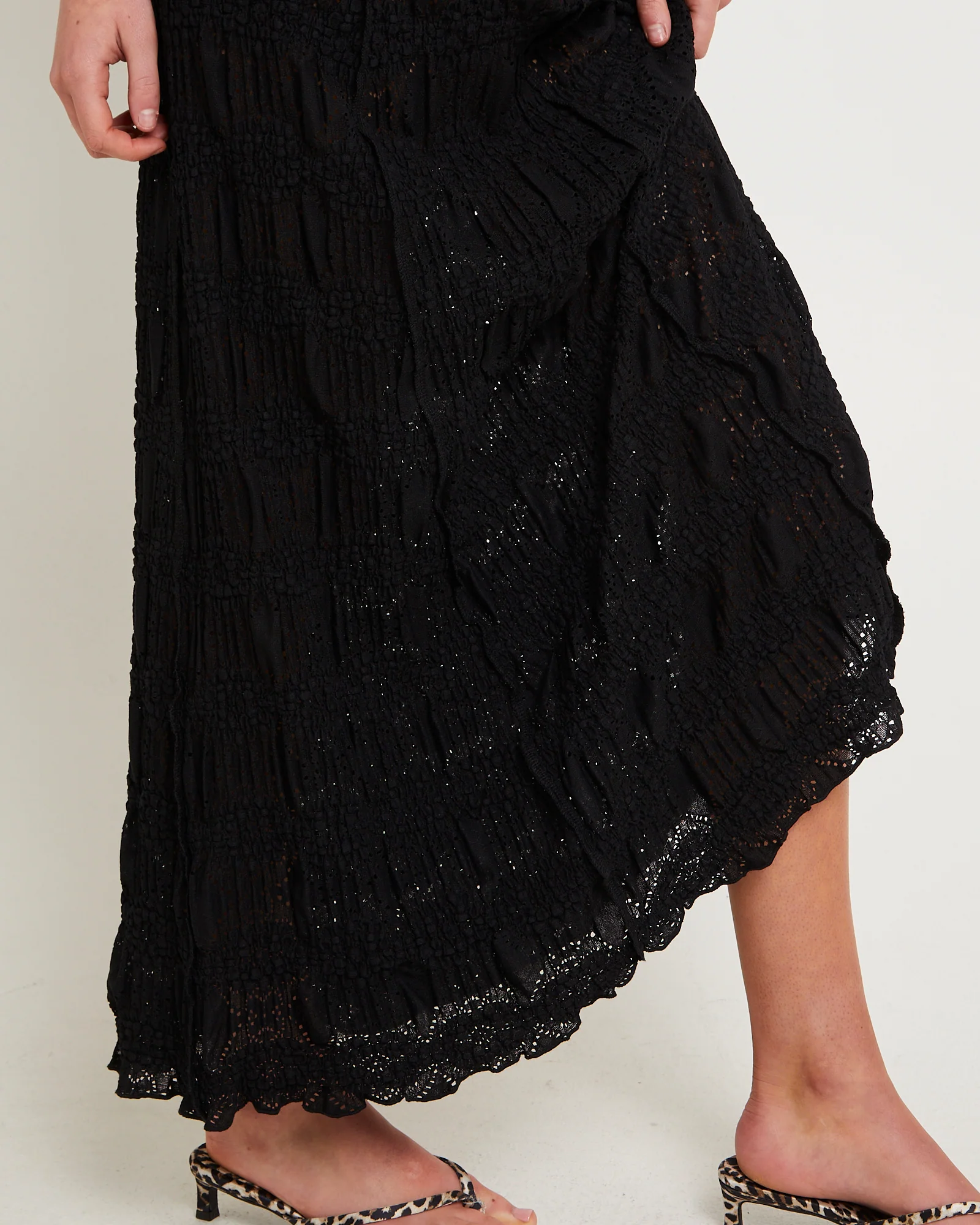 Amore Asymmetrical Textured Maxi Skirt - Image 5