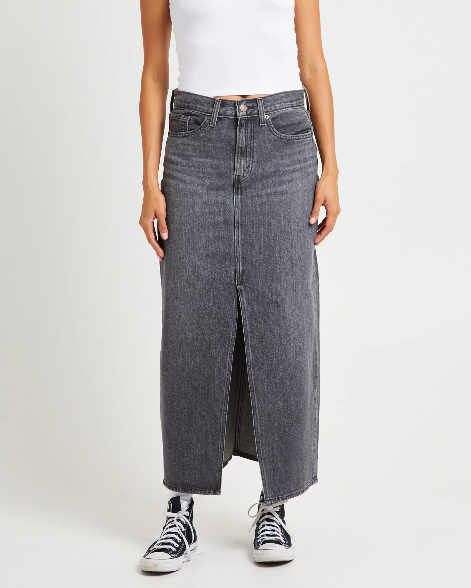 Ankle Column Denim Maxi Denim Skirt Adventure Seeker - Image 2
