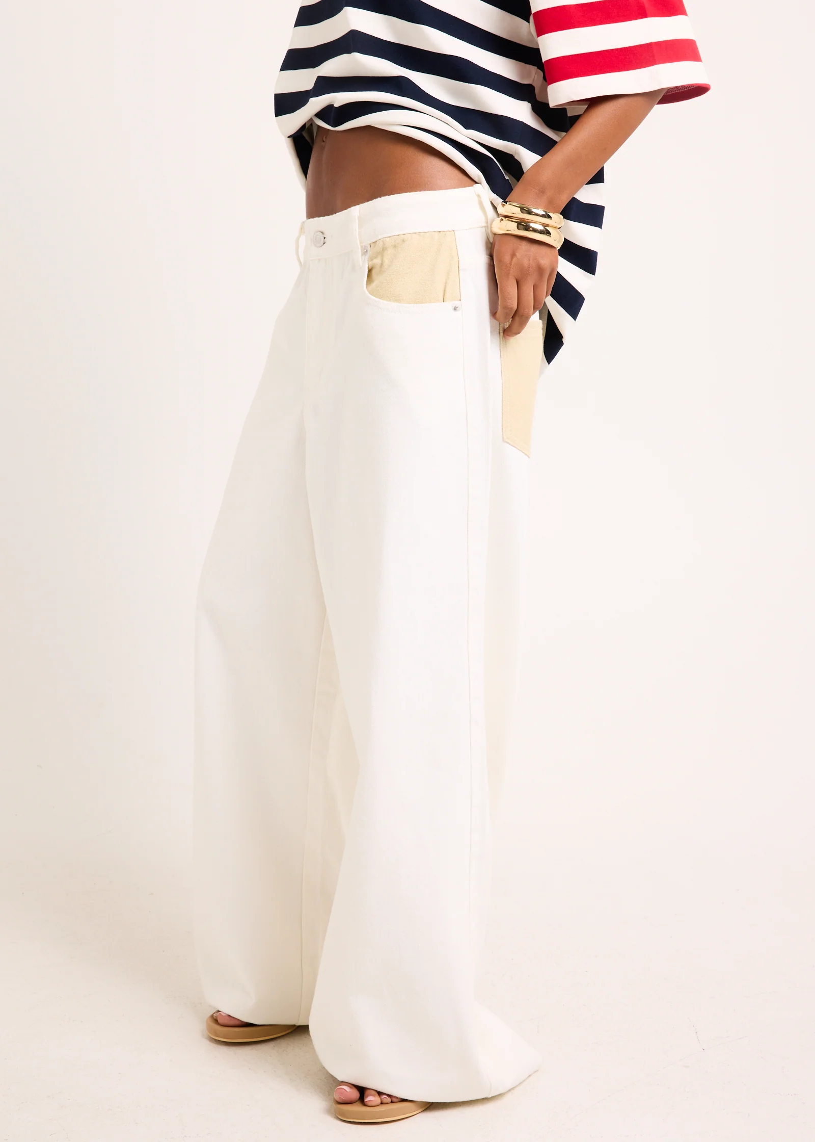 Aria Two Tone Relaxed Denim Jeans - Image 3