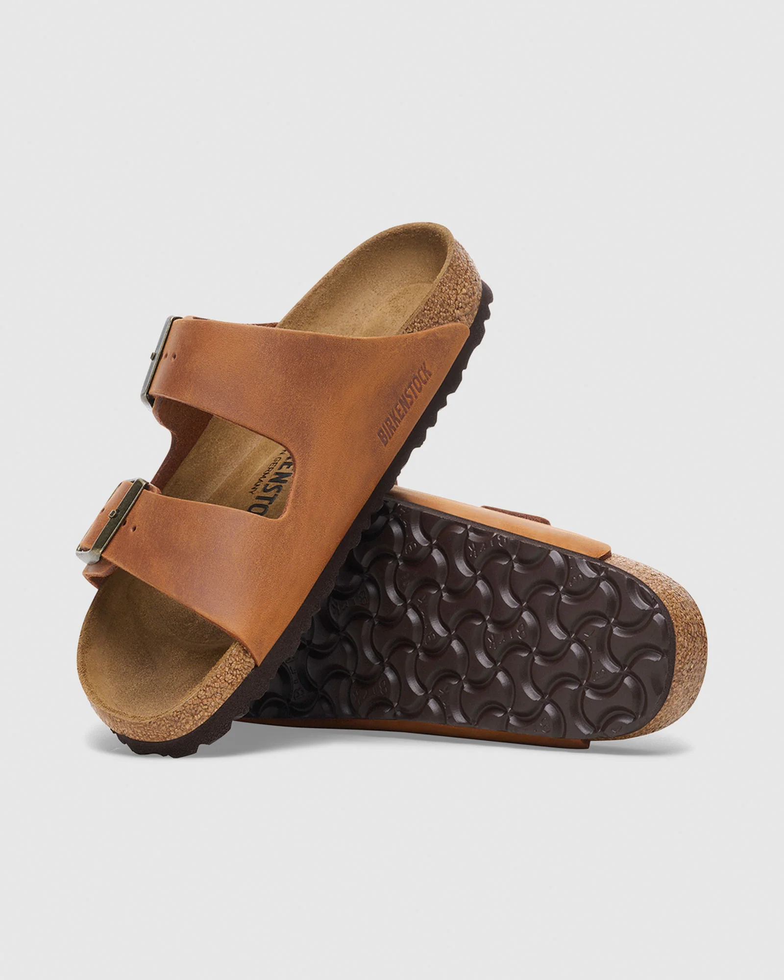 Arizona Oiled Leather Sandals Cognac - Image 5