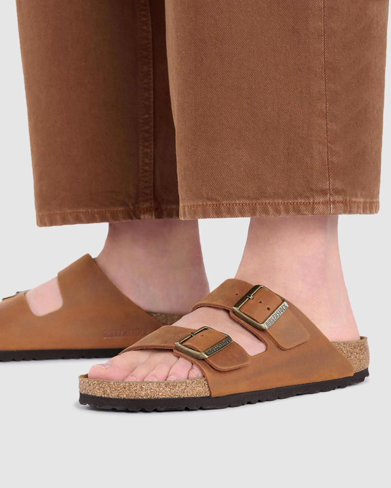 Arizona Oiled Leather Sandals Cognac - Image 7