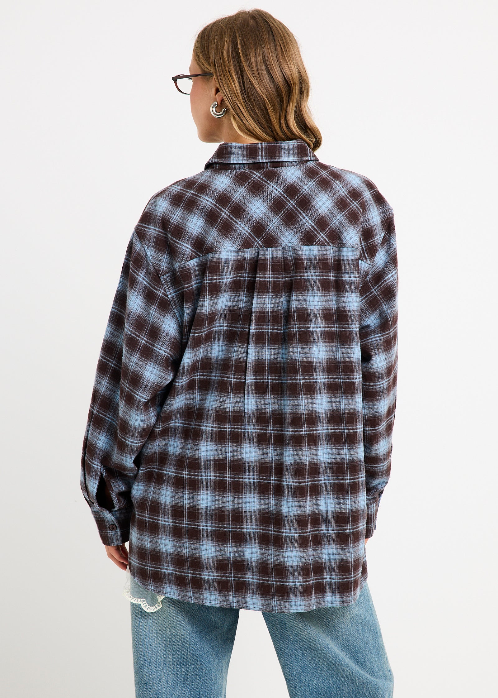 Arlo Plaid Boyfriend Long Sleeve Shirt - Image 3