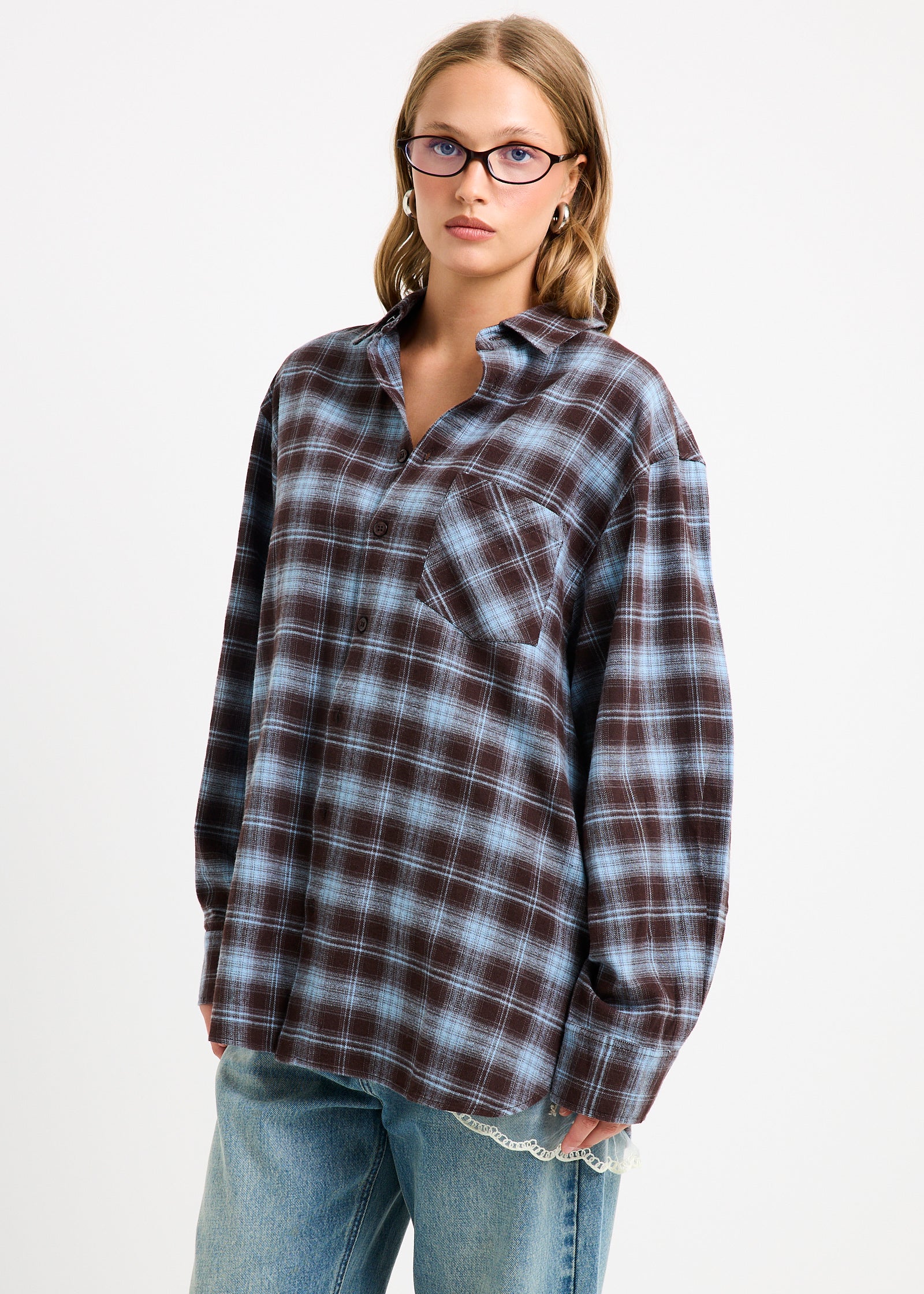 Arlo Plaid Boyfriend Long Sleeve Shirt - Image 4