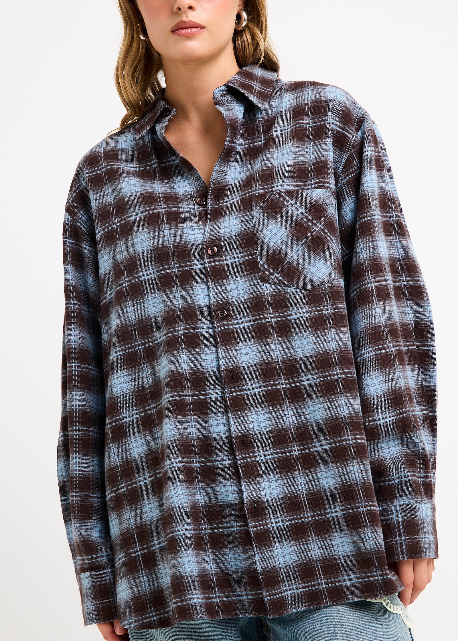 Arlo Plaid Boyfriend Long Sleeve Shirt - Image 5