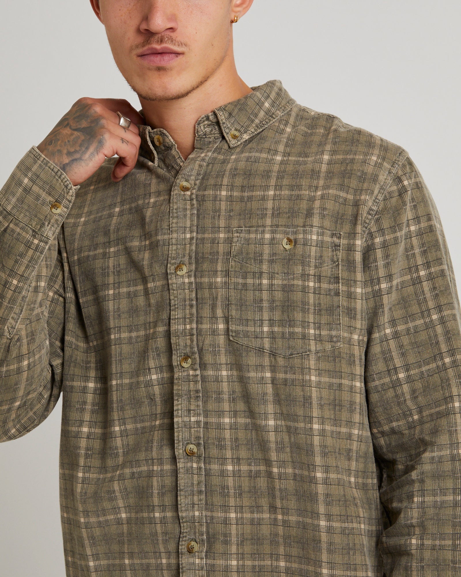 Army Check Cord Shirt - Image 6