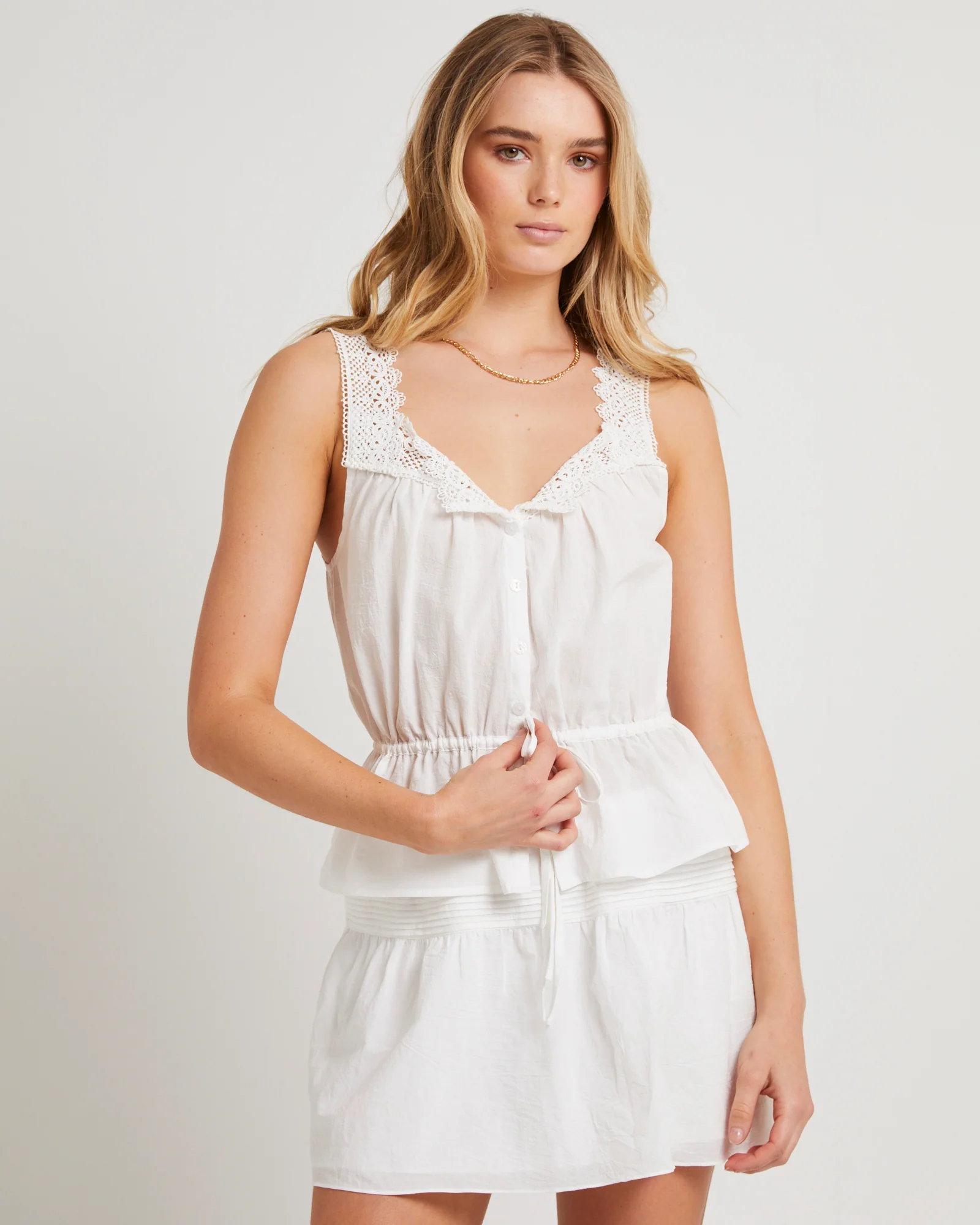Aster Lace Insert Cotton Cami Top - Image 3