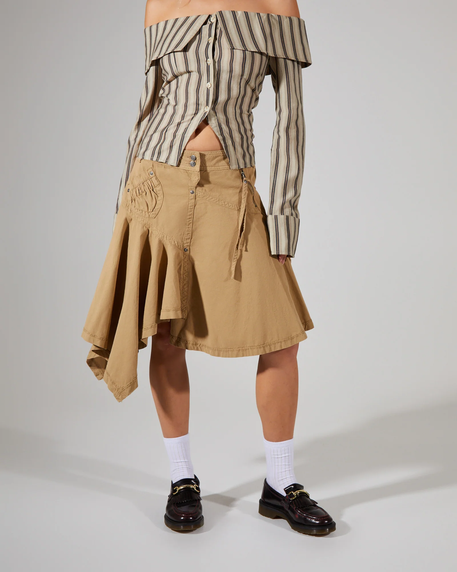 Asymmetric Choppy Cargo Skirt - Image 2