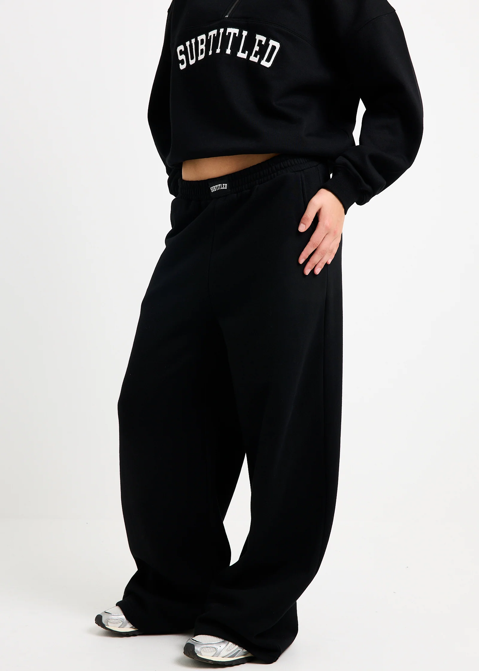 Athletic Wide Leg Fleece Pants - Image 4