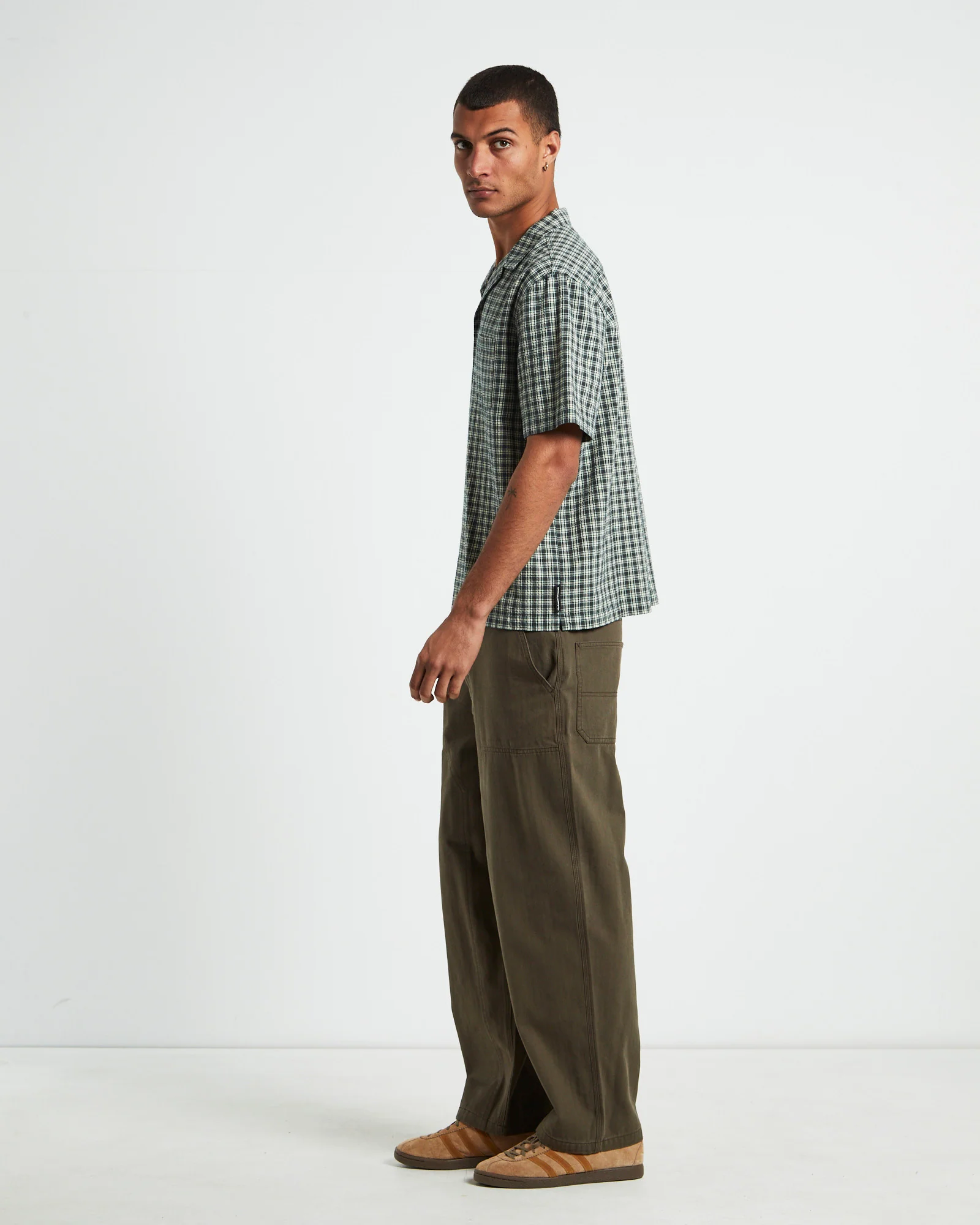 Aura Check Short Sleeve Shirt Grey - Image 4