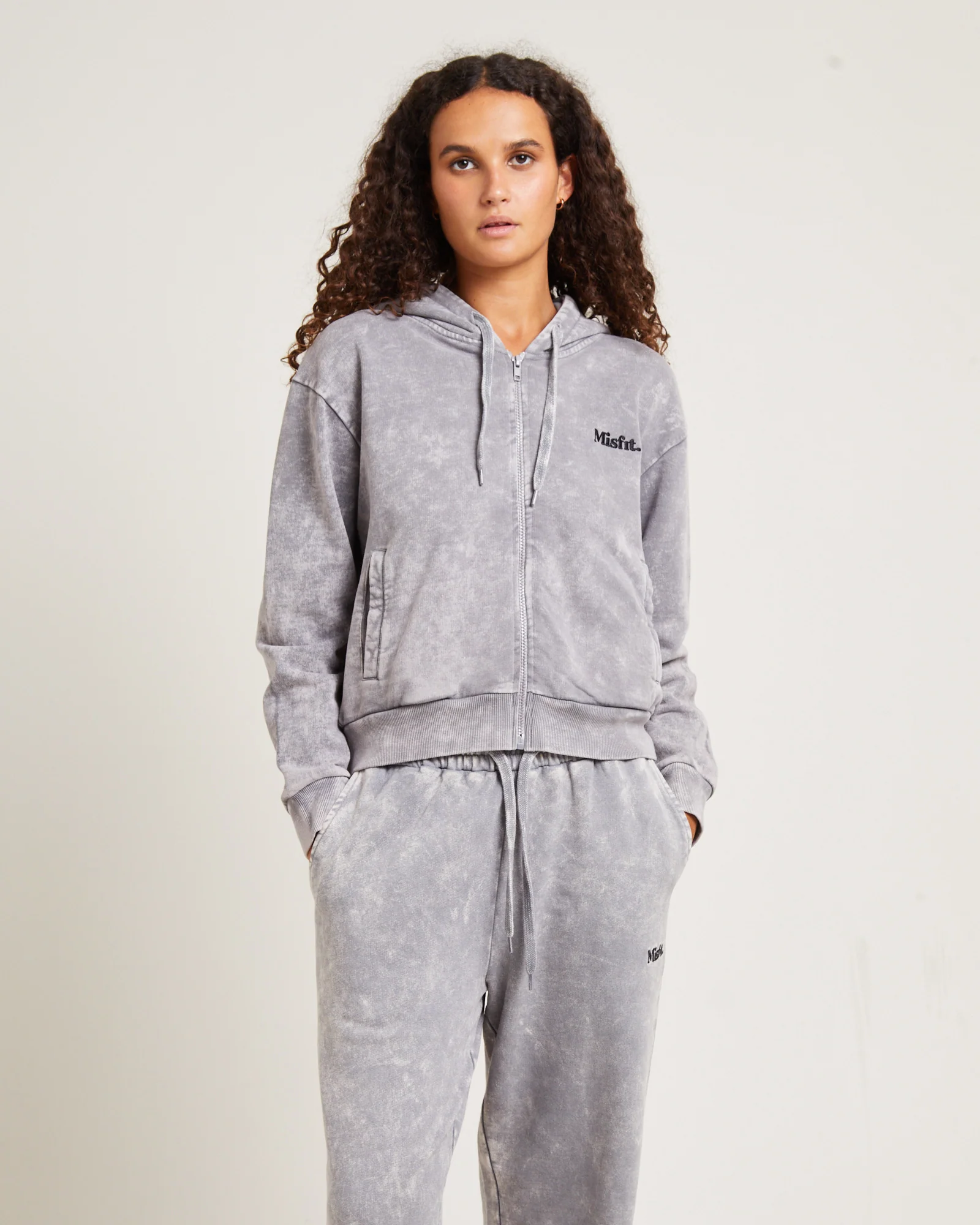 Australian Bones Zip Thru Hoodie Acid Grey - Image 4