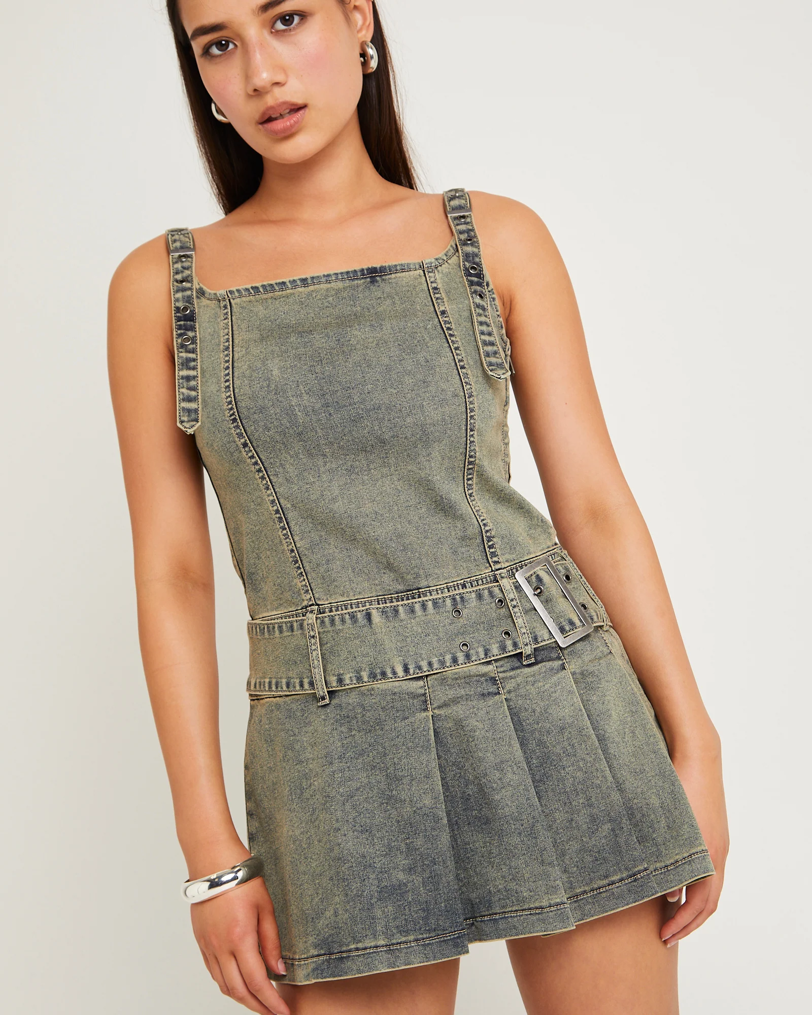Autry Denim Pleat Mini Dress - Image 5