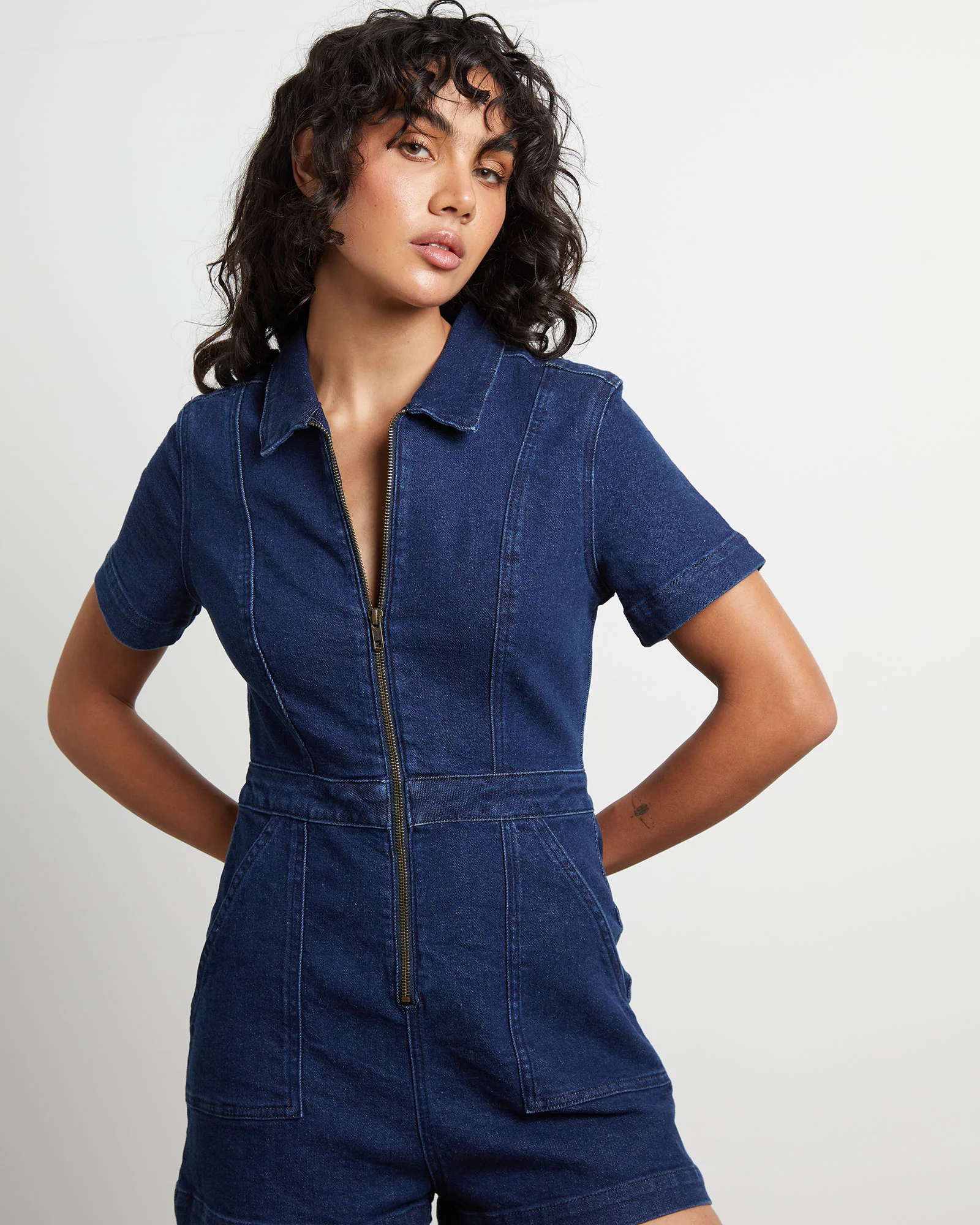 Avianna Denim Boilersuit in Ink Blue - Image 5