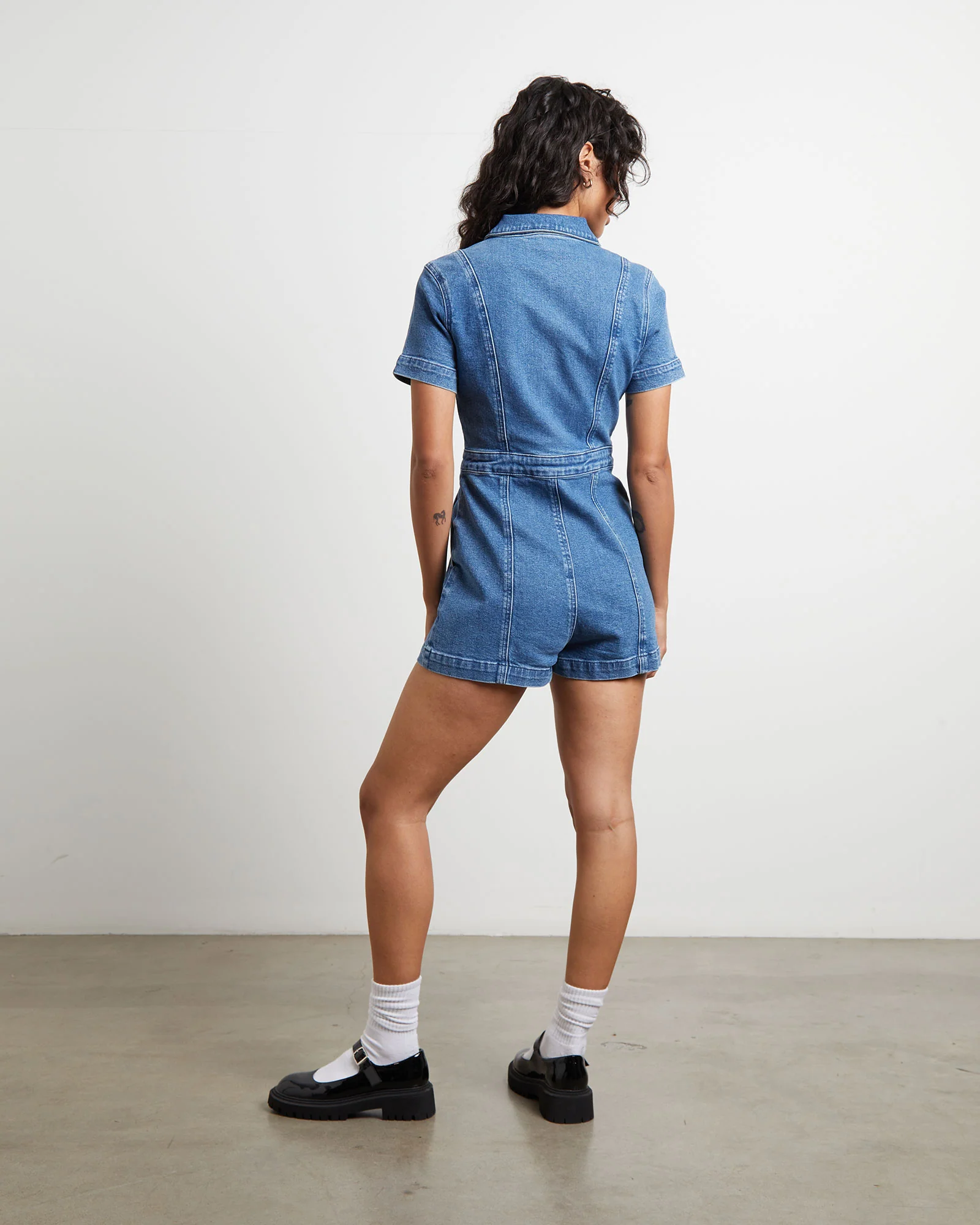 Avianna Denim Boilersuit in Mid 90's Blue - Image 2