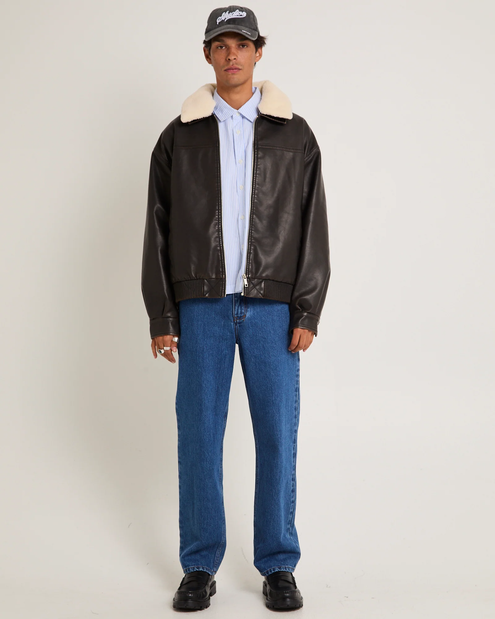 Aviator Leather Jacket - Image 3