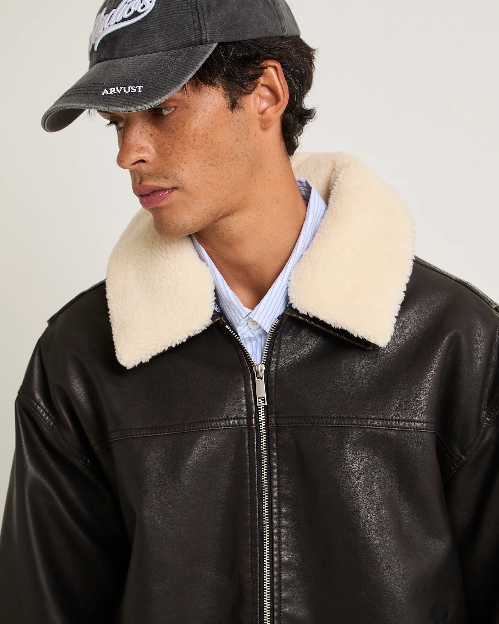 Aviator Leather Jacket - Image 6