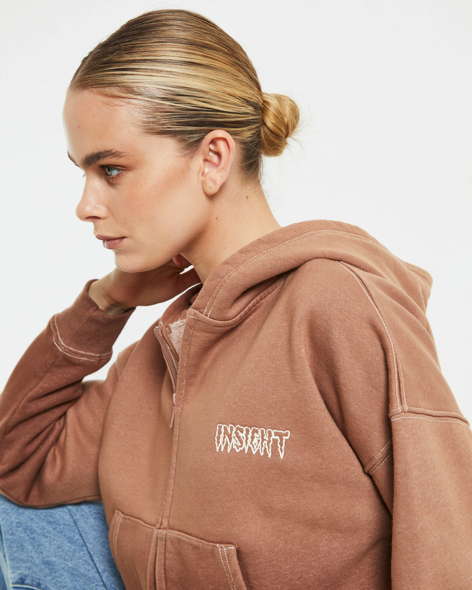 Baby Fleece Zip Hoodie in Brown - Image 6
