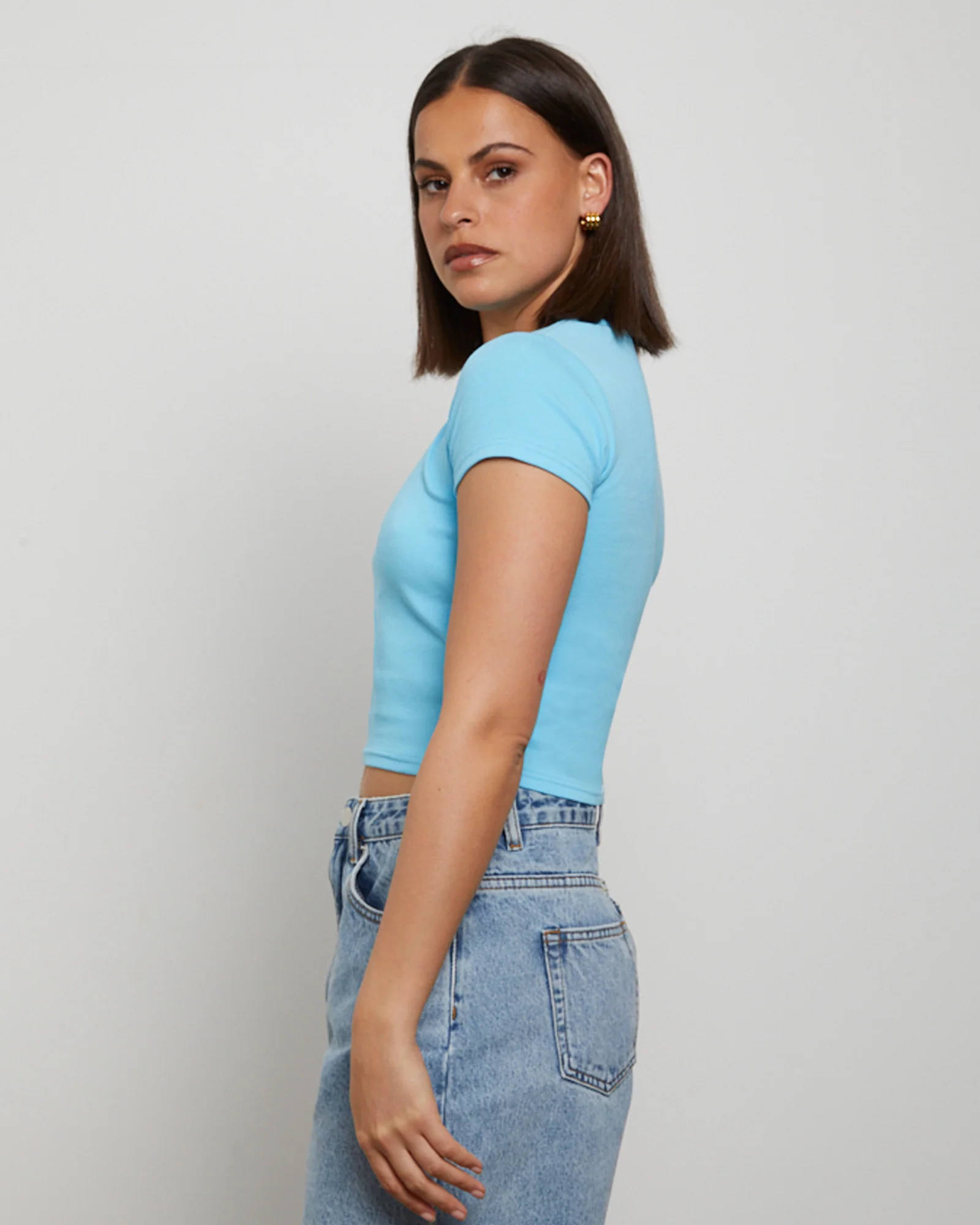 Baby Tee in Azure Blue - Image 4