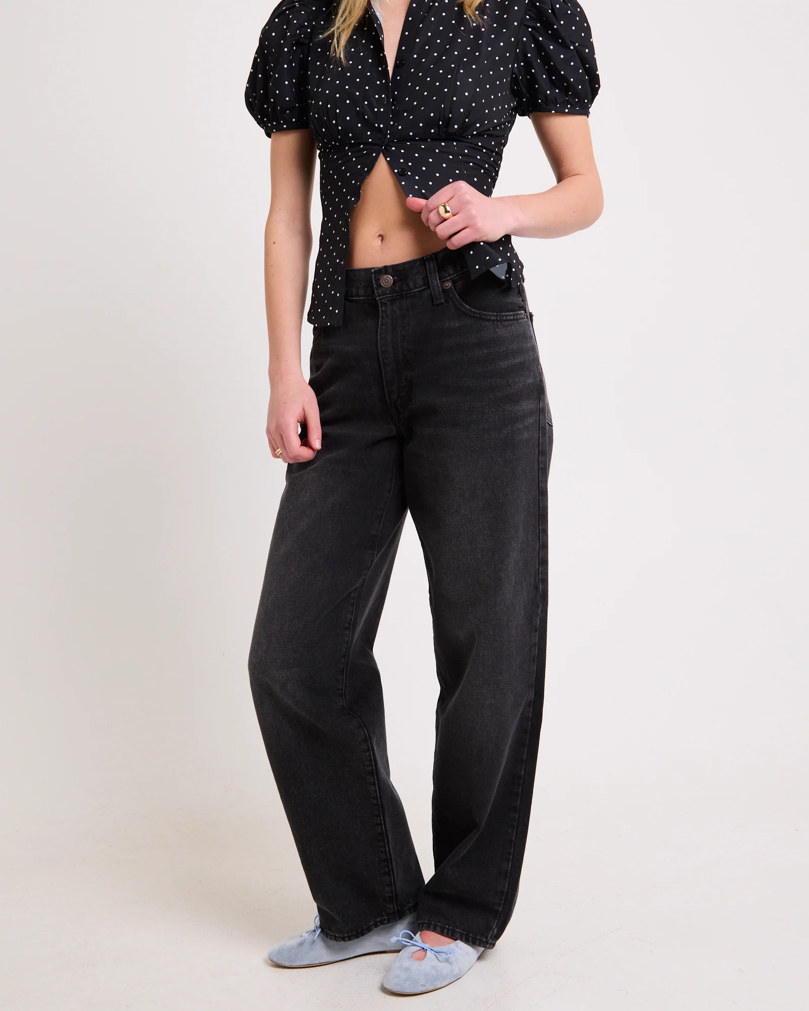 Baggy Dad Denim Jeans Shrink Up - Image 3