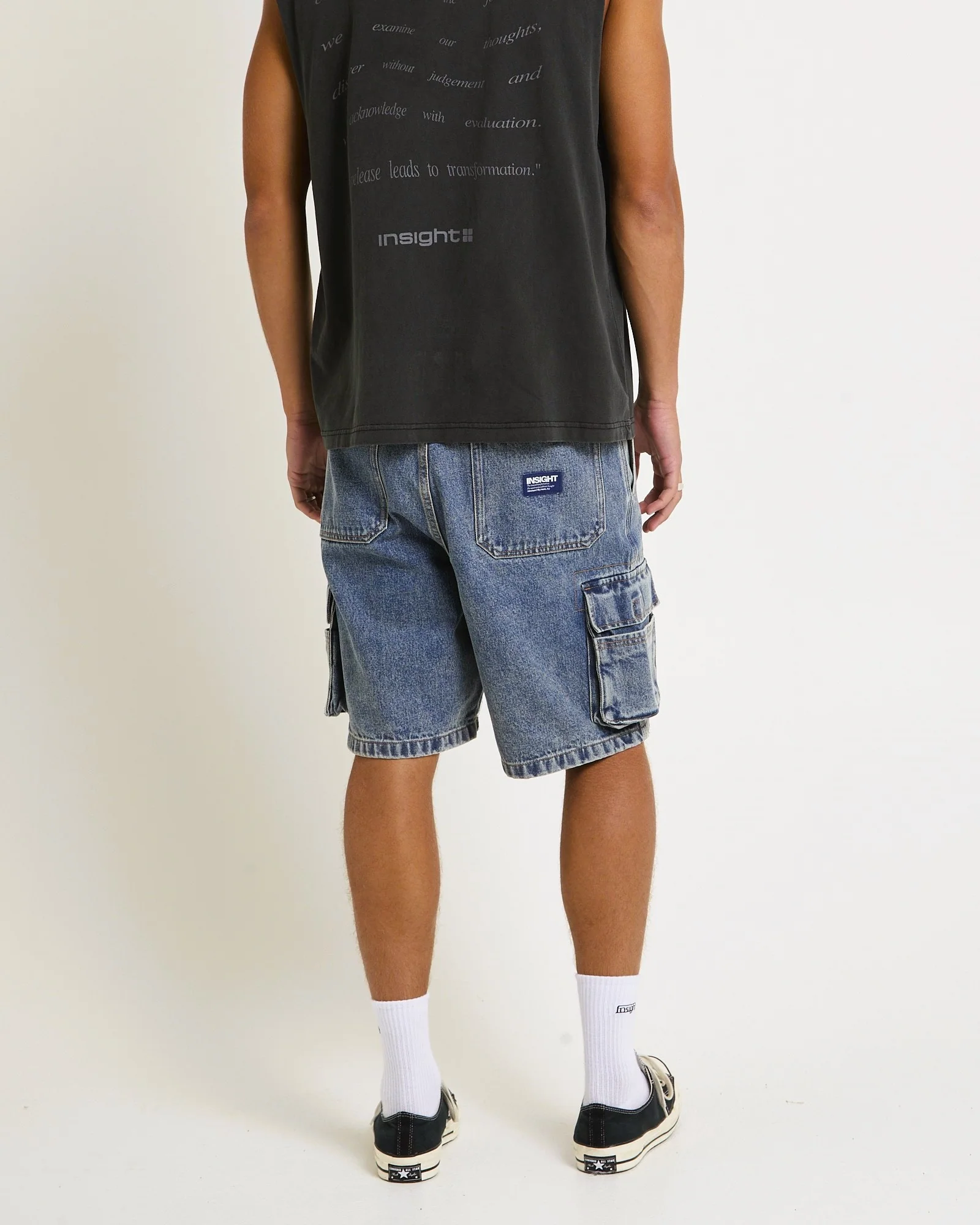 Baggy Denim Cargo Shorts - Image 2
