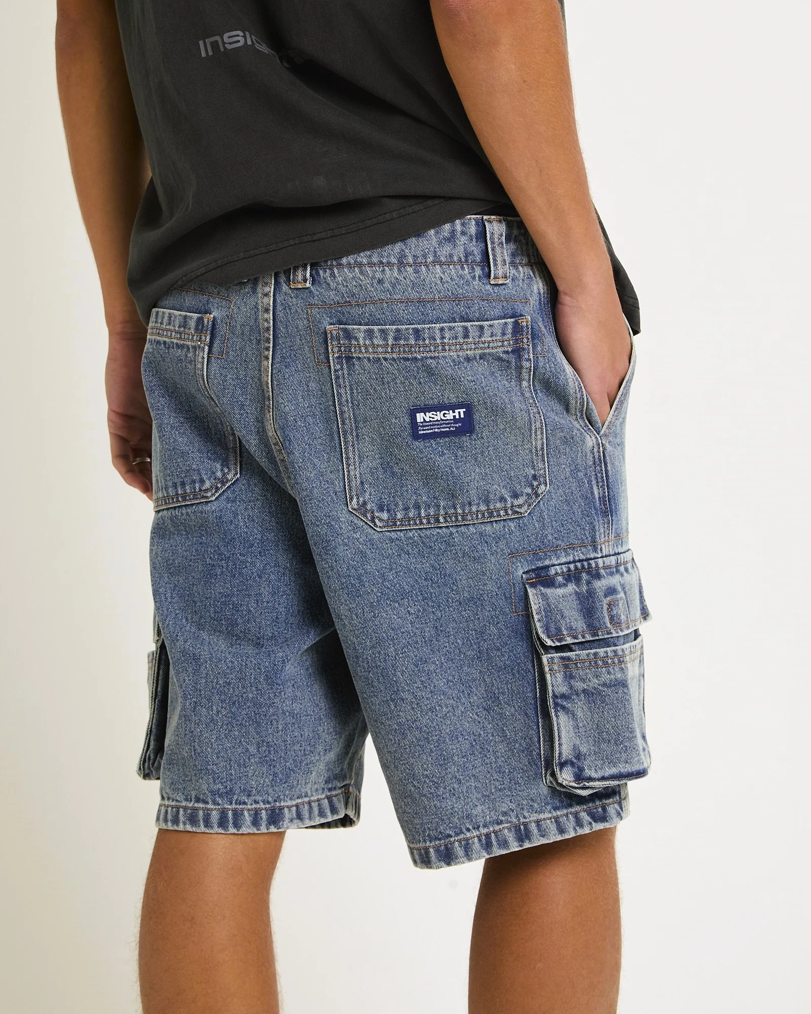 Baggy Denim Cargo Shorts - Image 5