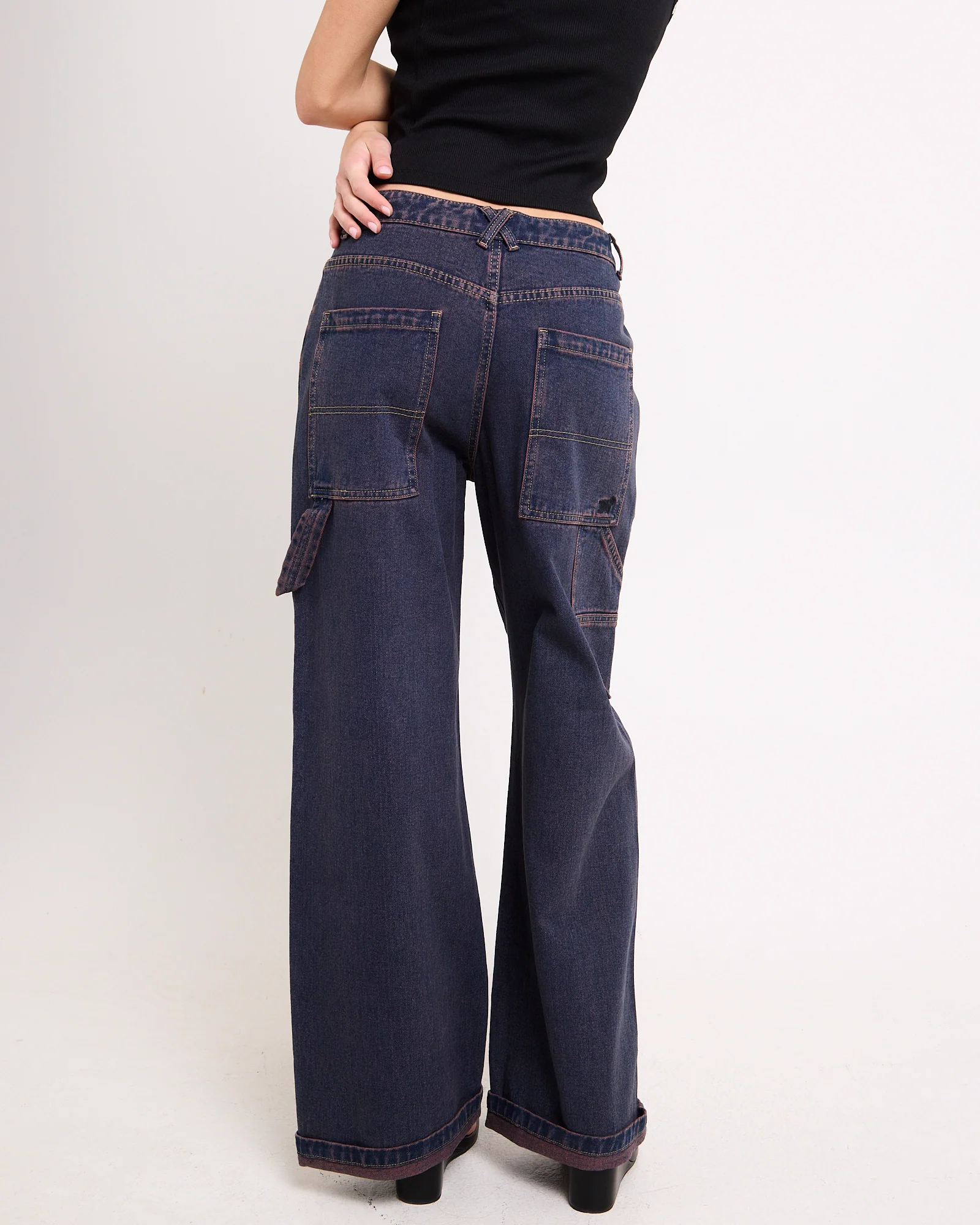Baggy Double Knee Carpenter Denim Jeans - Image 3