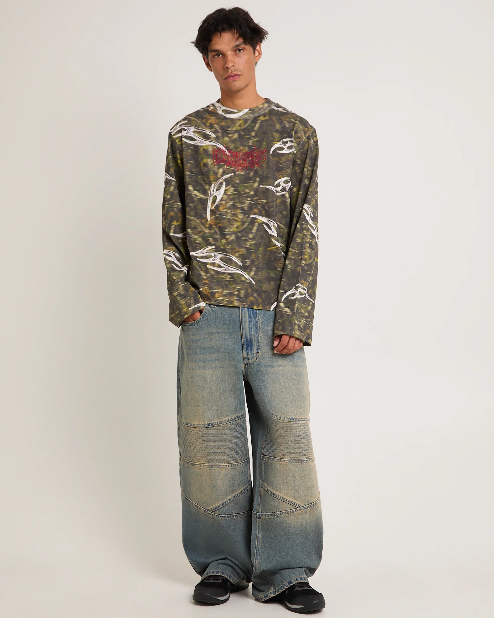 Baggy Moto Denim Jeans