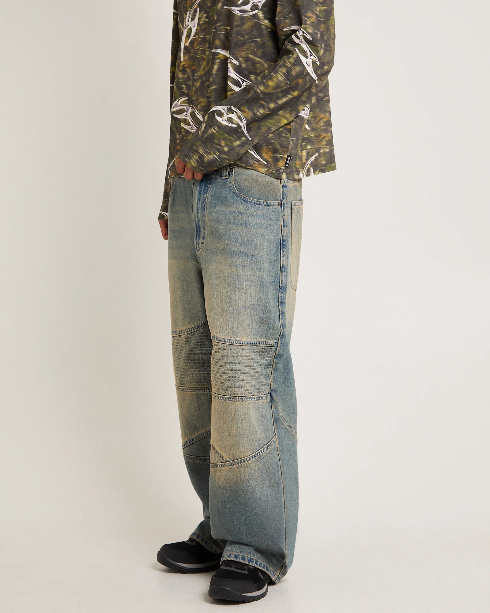 Baggy Moto Denim Jeans - Image 4
