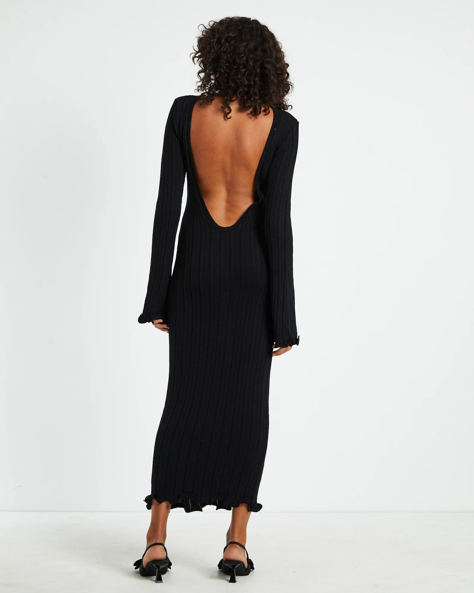 Baha Long Sleeve Dress Black - Image 2