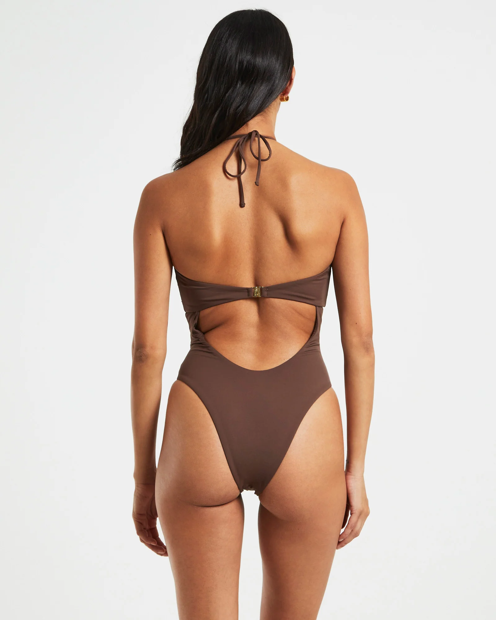 Bandeau One Piece in Coffee Brown - Image 3