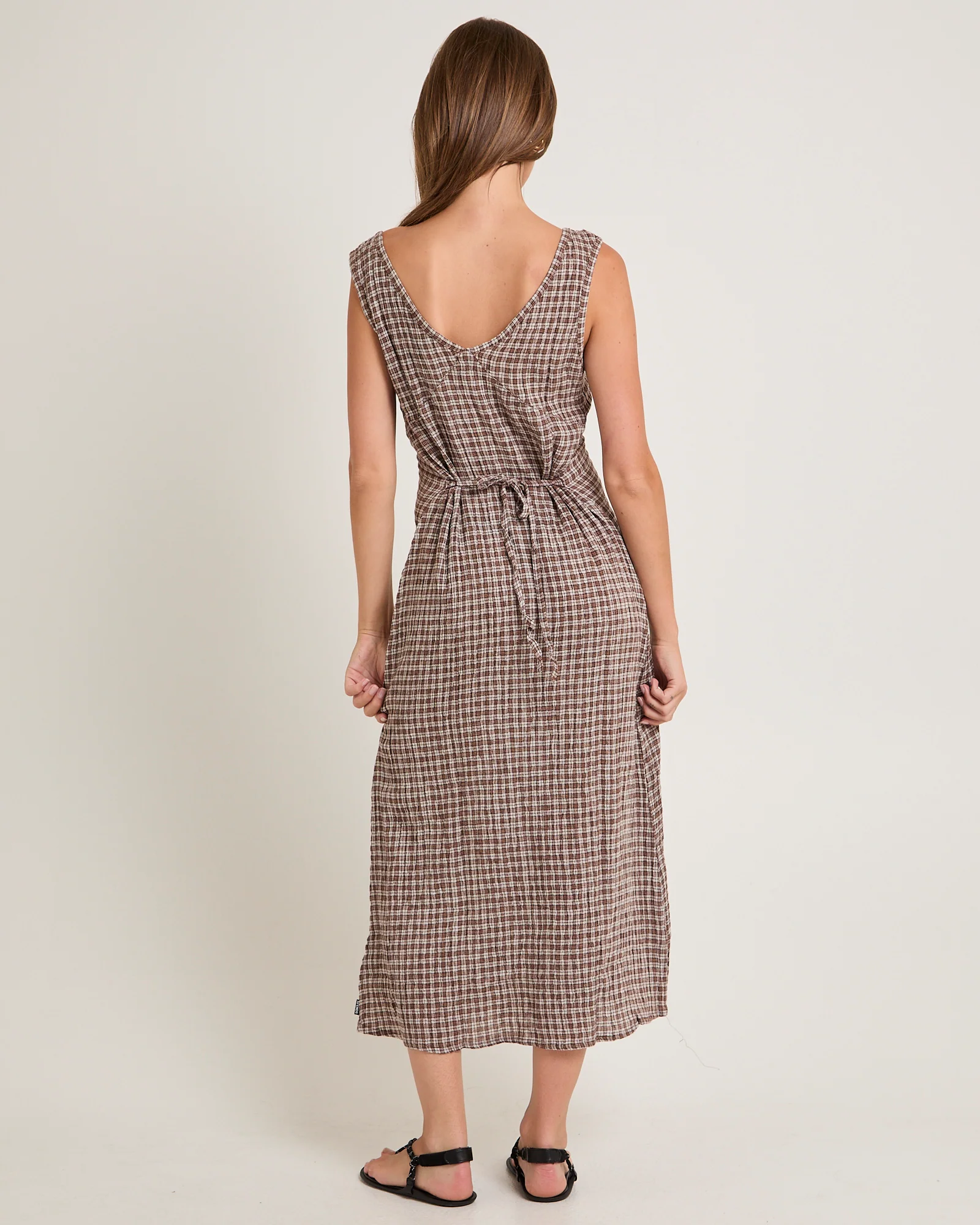 Base Seersucker Check Maxi Dress - Image 2