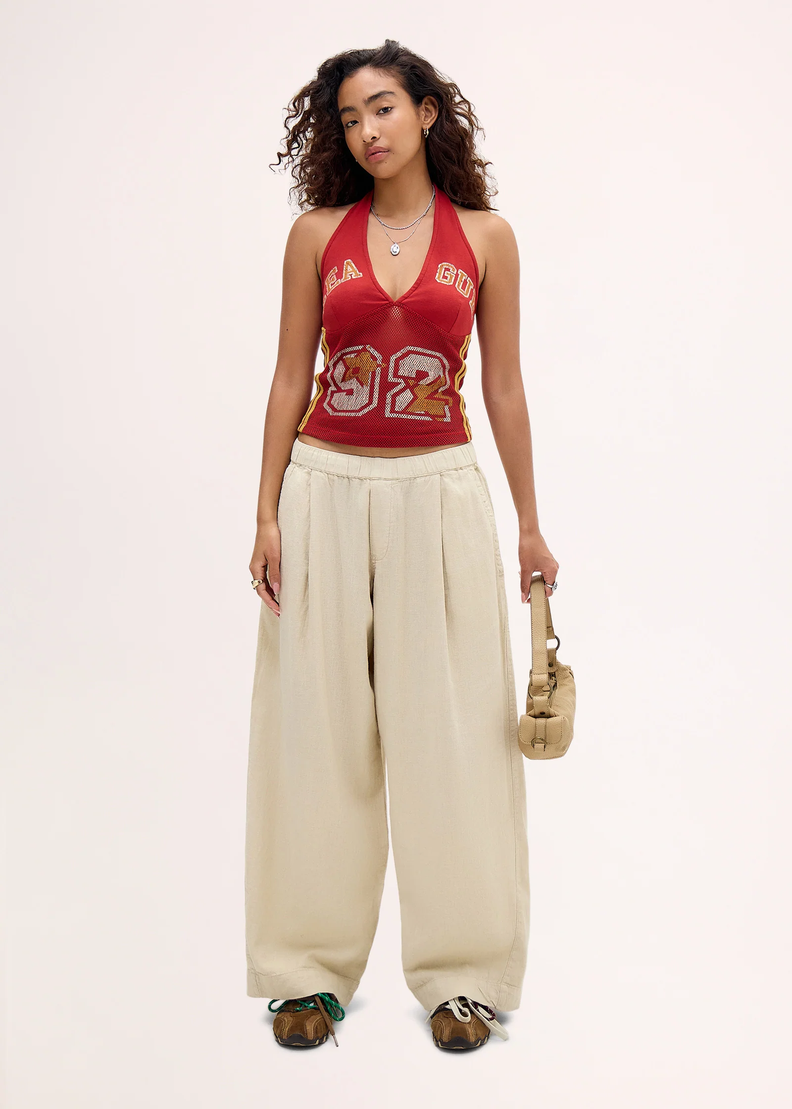 BDG League 92 Graphic Airtex Mesh Halter Jersey Tank Top - Image 4