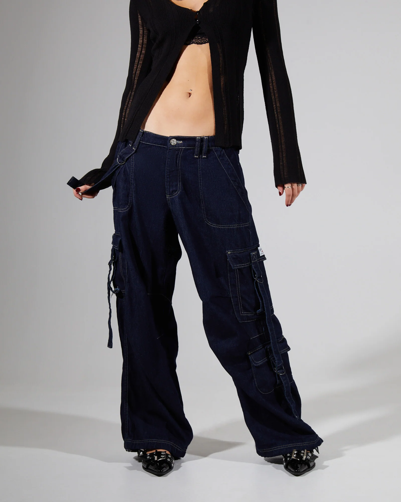 BDG Strappy Cargo Pants Rinse Denim - Image 3