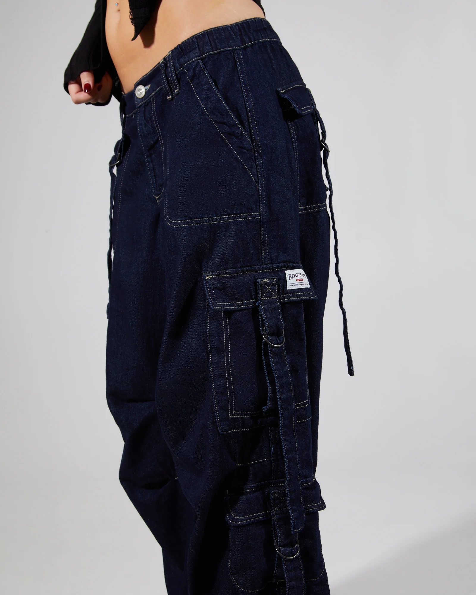 BDG Strappy Cargo Pants Rinse Denim - Image 5
