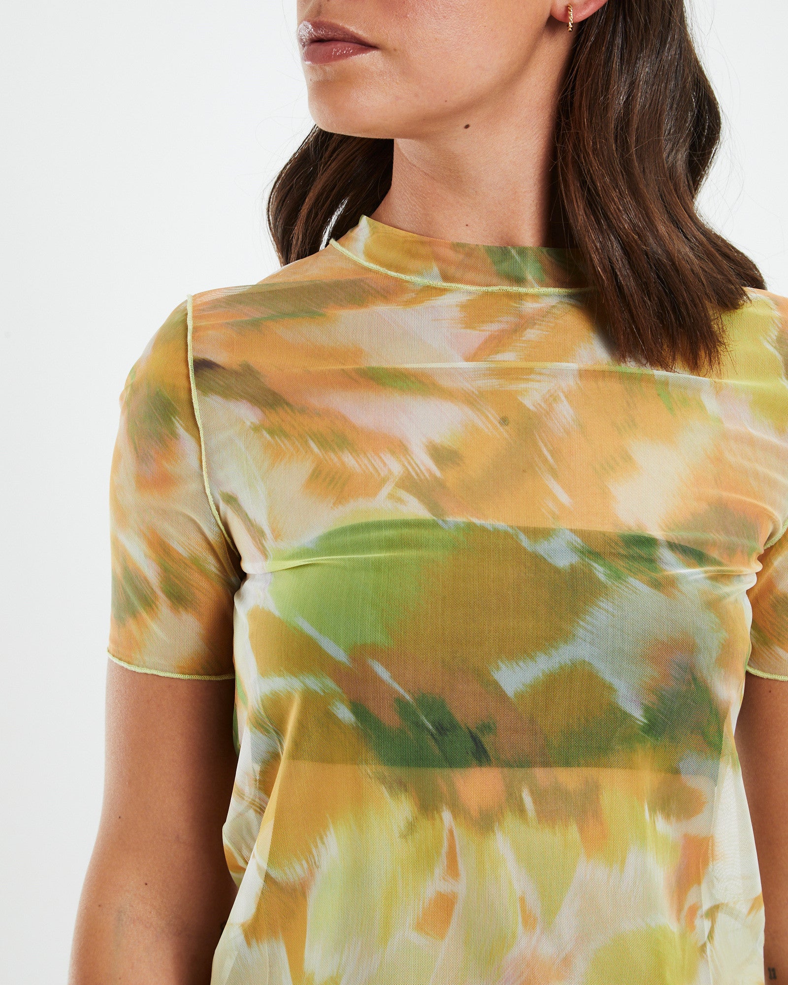 Belle Blurred Botanical Mesh Tee - Image 6