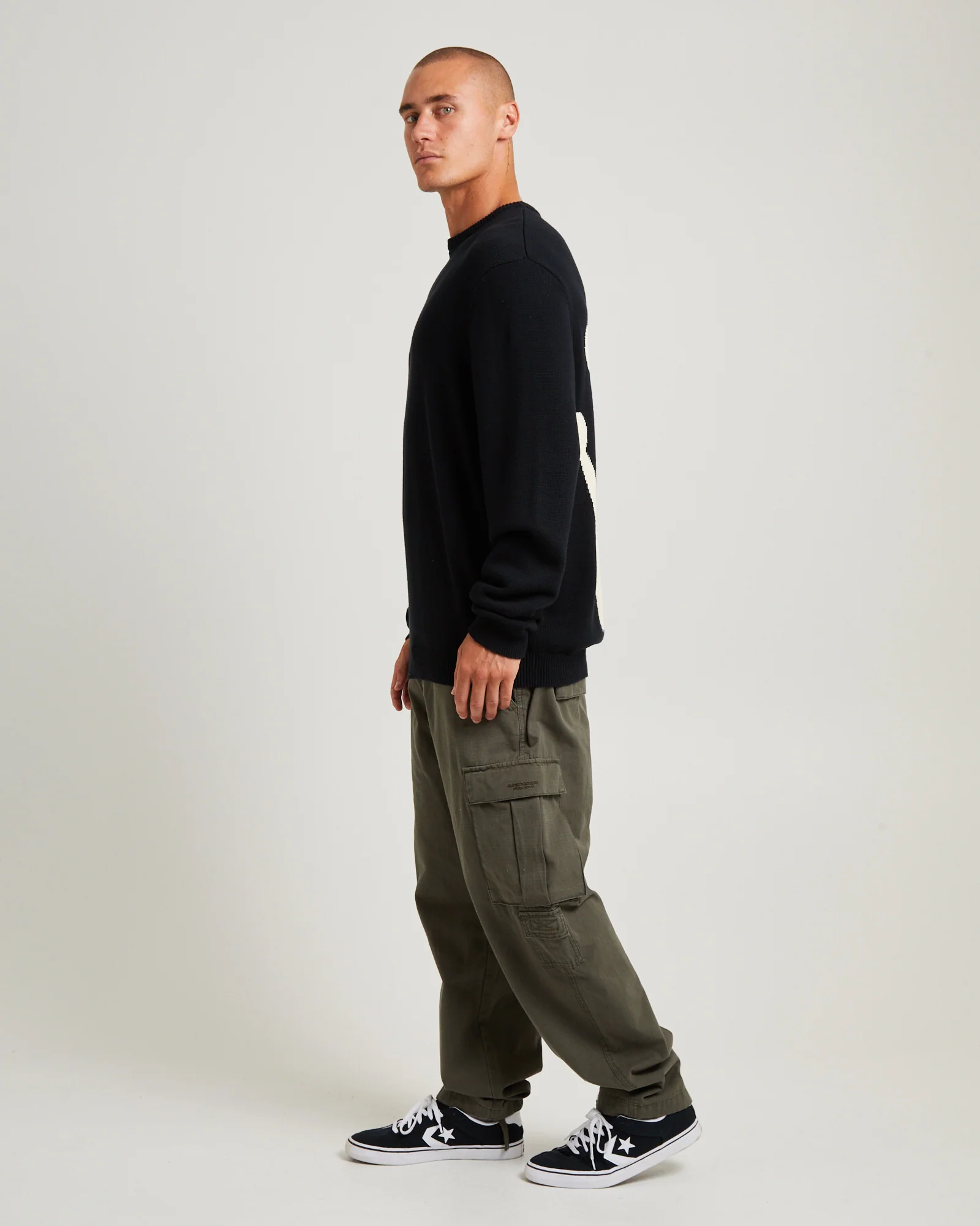 Bent Crown Knit Sweater Black - Image 3