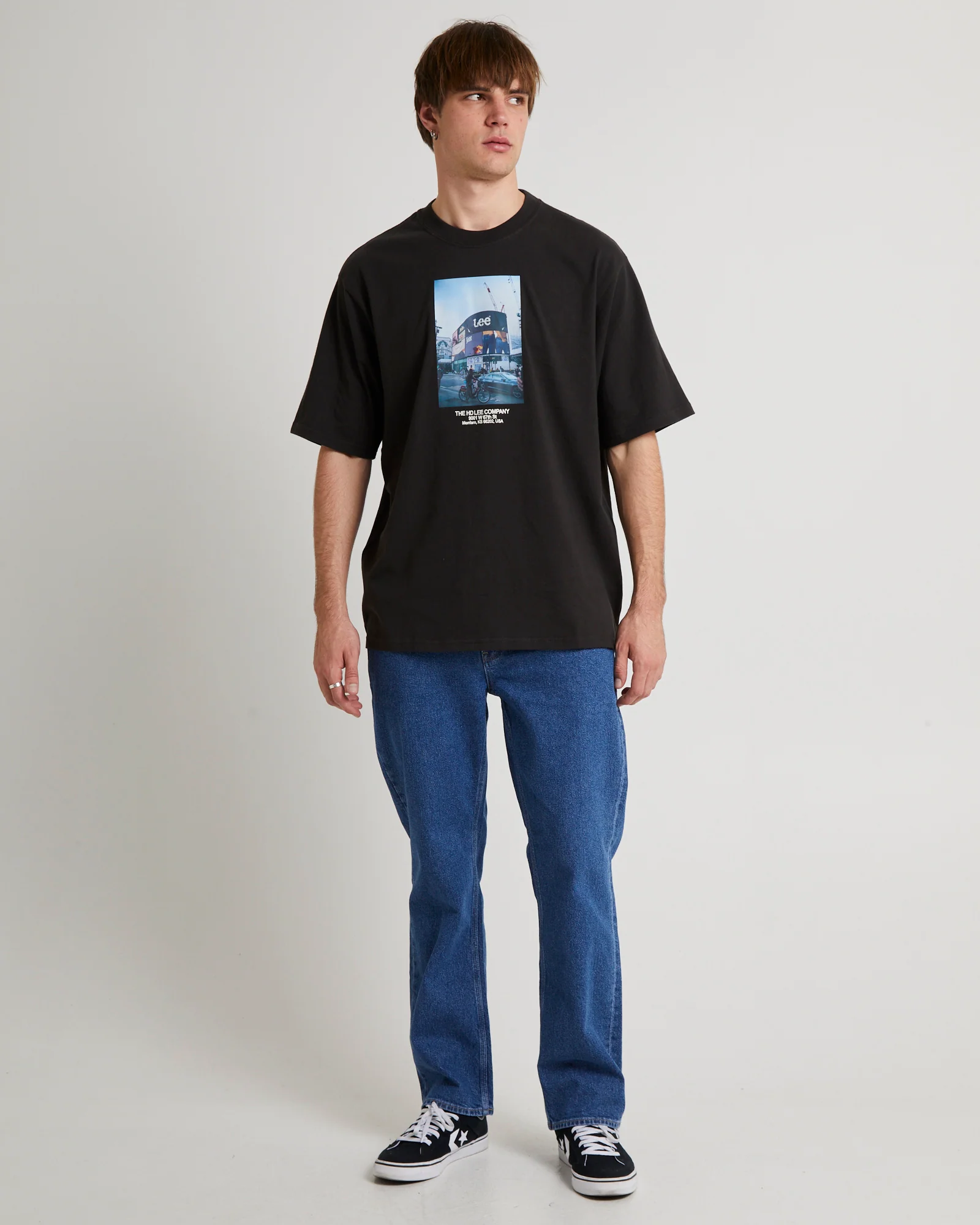 Billboards Baggy T-Shirt Worn Black - Image 3
