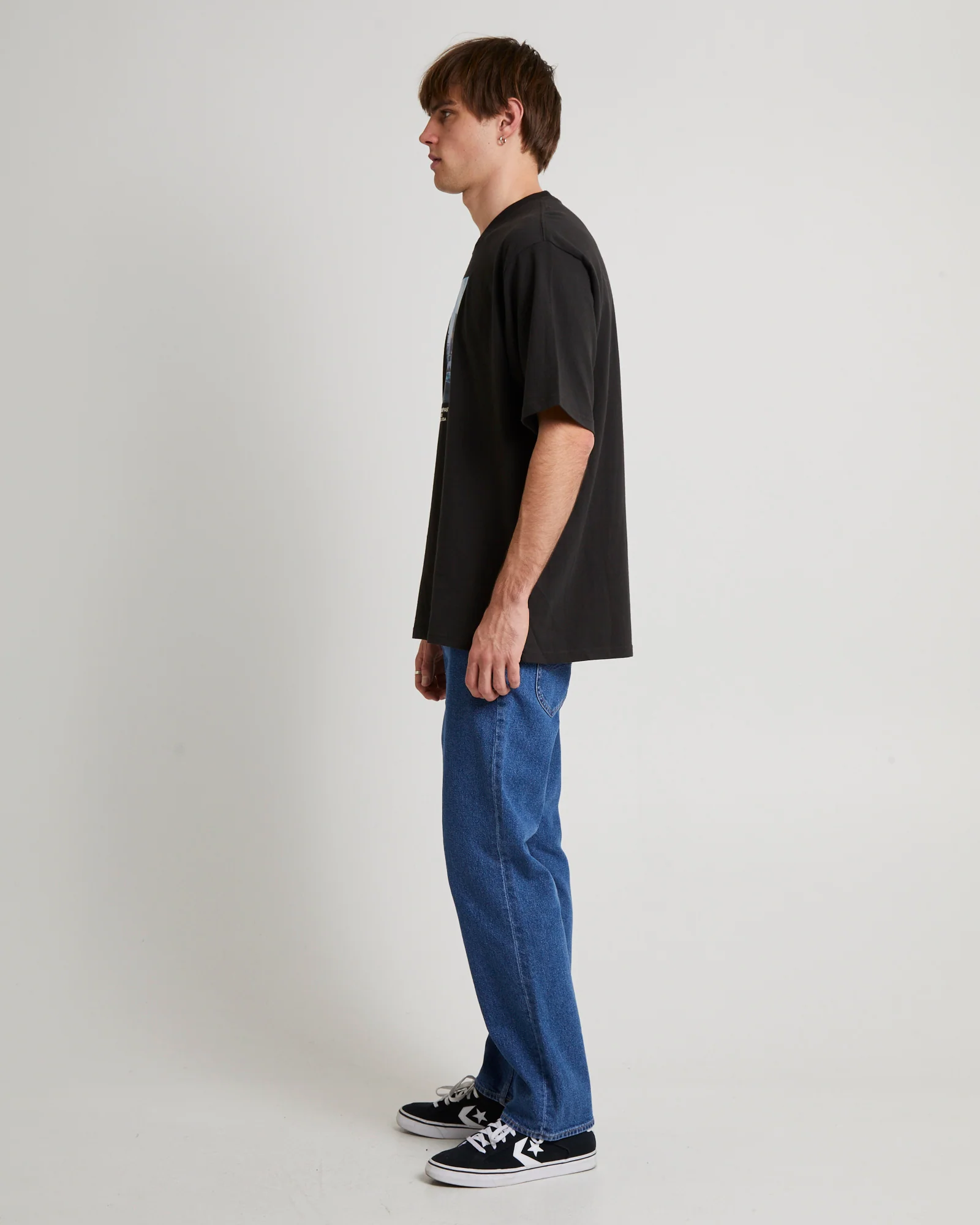 Billboards Baggy T-Shirt Worn Black - Image 4
