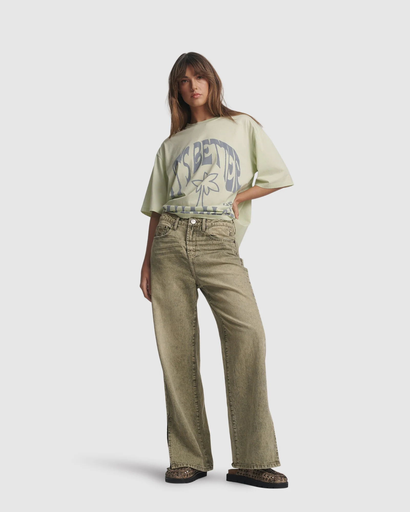 Billie Mid Waist Long Rise Straight Leg Denim Jeans - Image 3