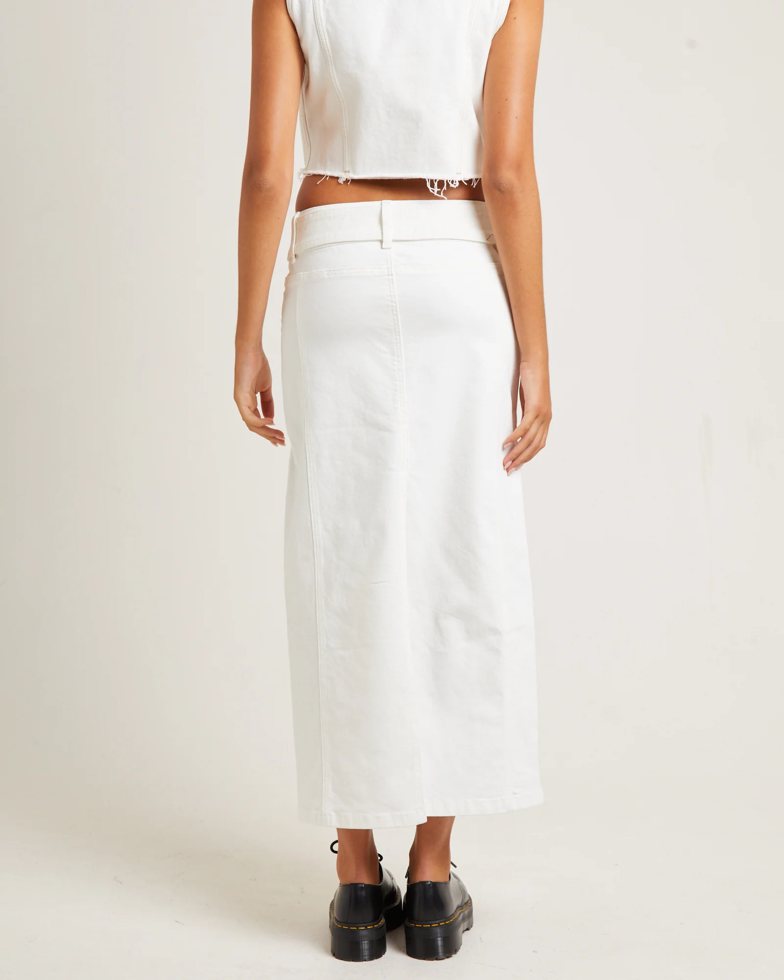 Billy Denim Maxi Skirt Vintage White - Image 2