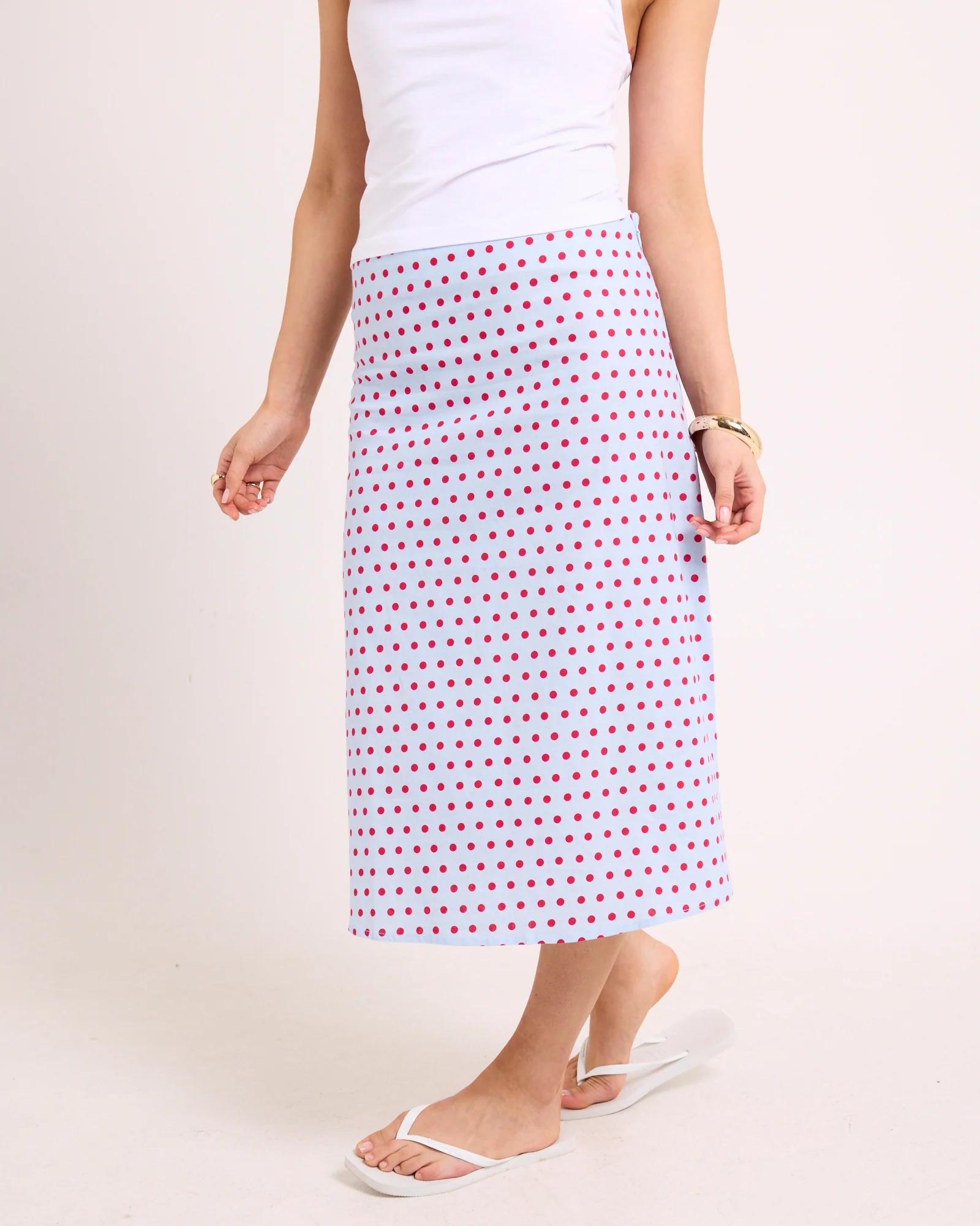 Billy Polka Slip Midi Skirt - Image 3