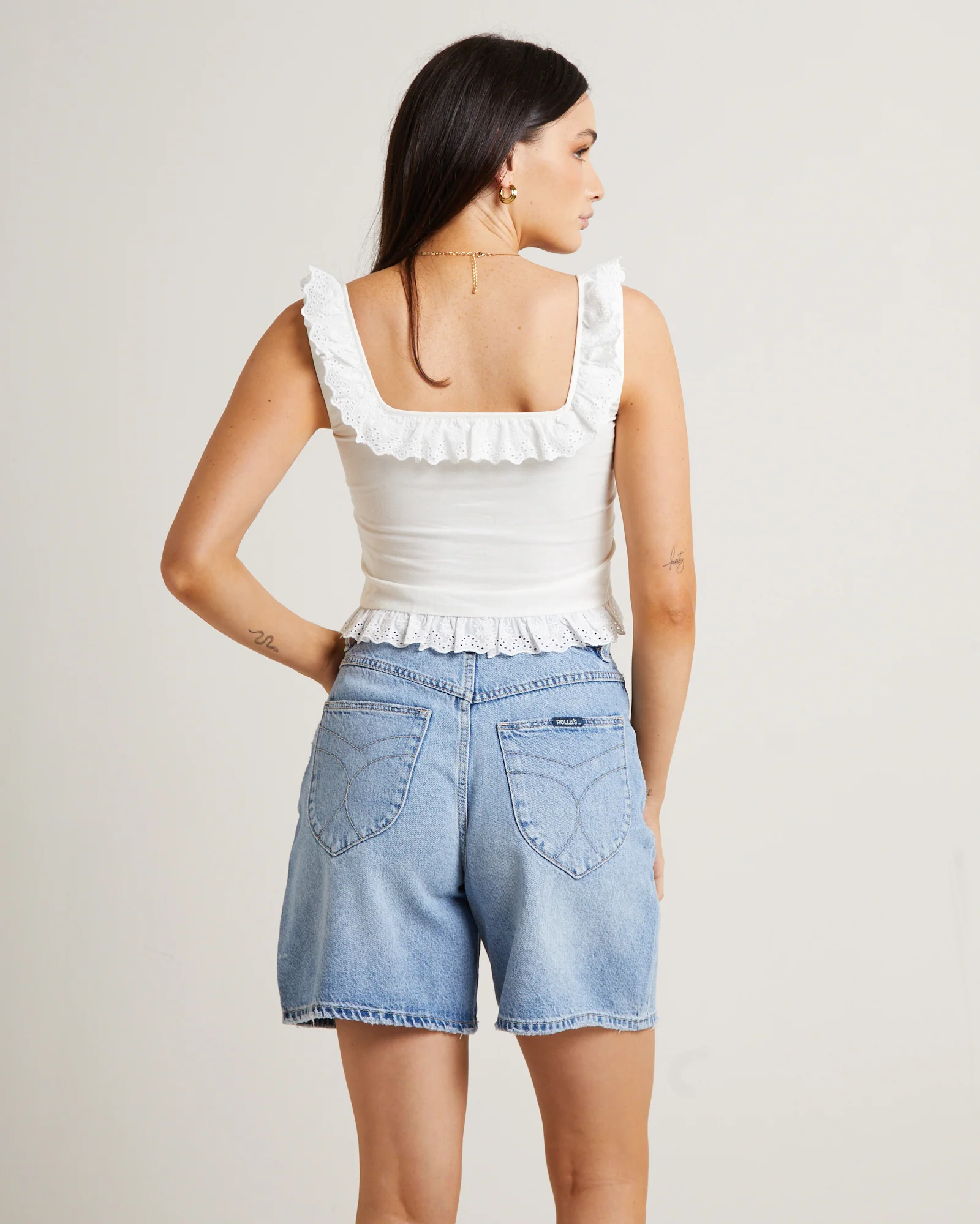 Birkin Lace Camisole Top in White - Image 2