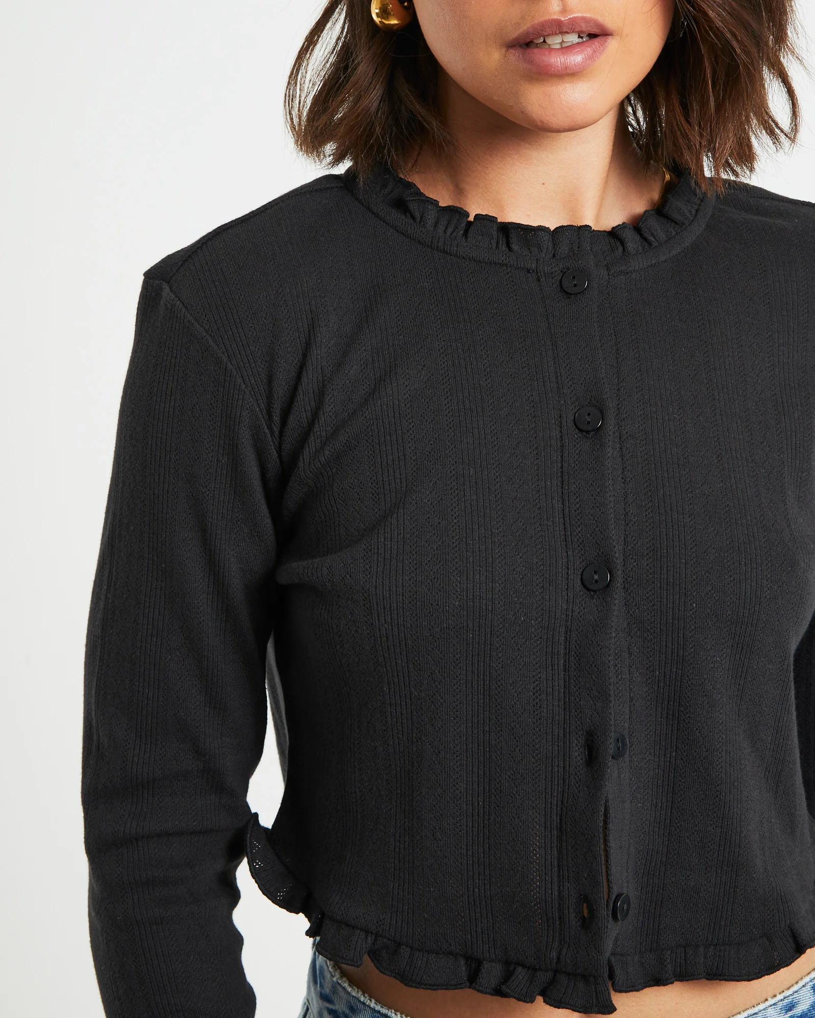 Bitter Sweet Cardigan in Black - Image 6