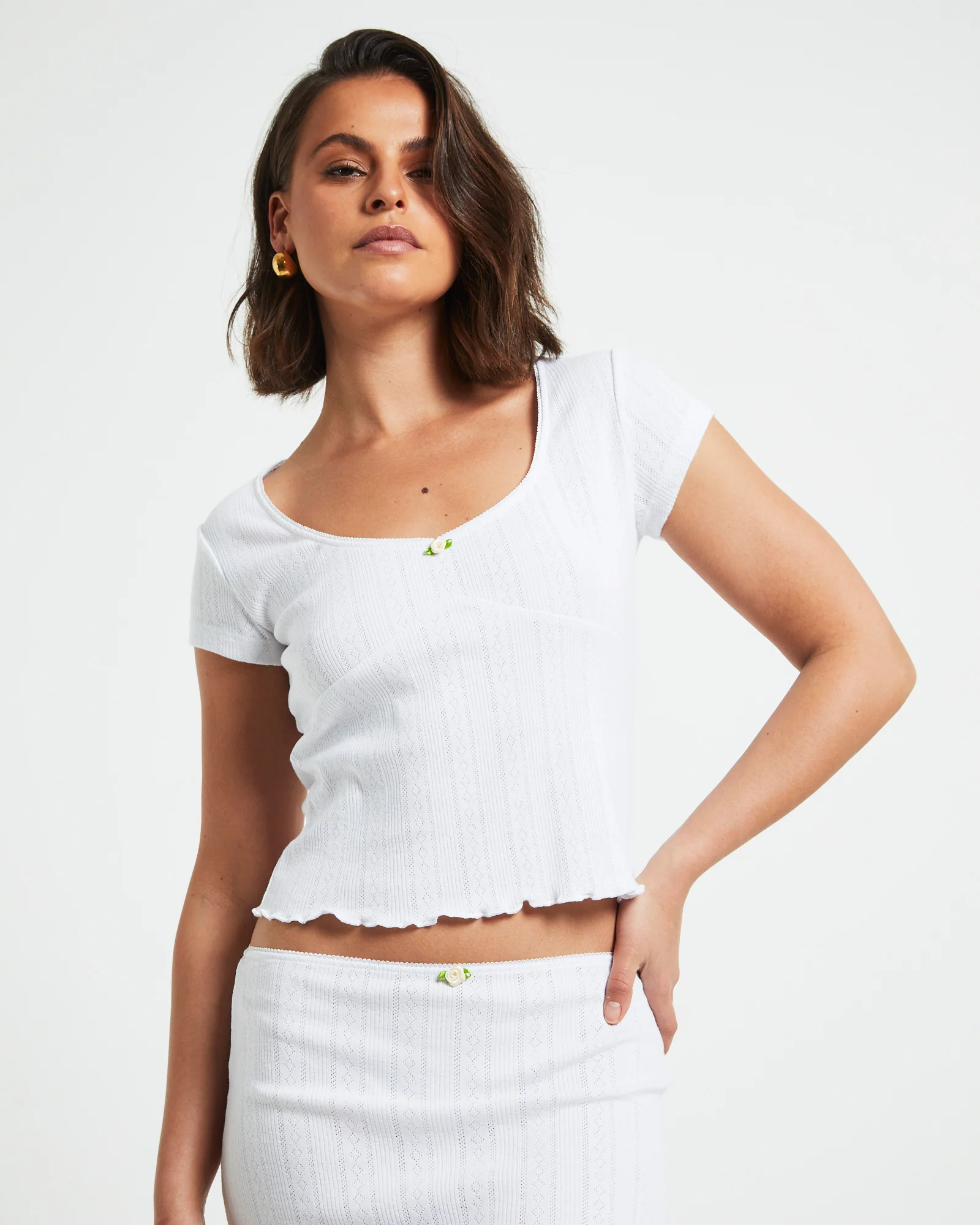 Bittersweet Baby Tee in White - Image 5