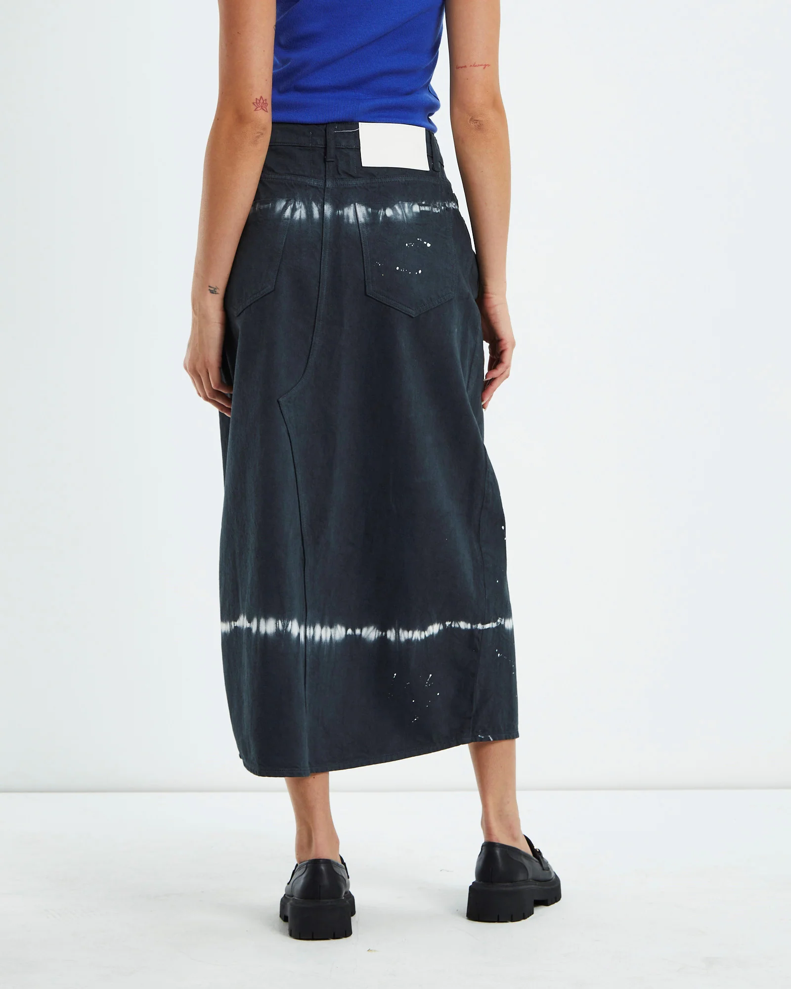 Black Magic Rocko Long Length Denim Skirt Black - Image 2